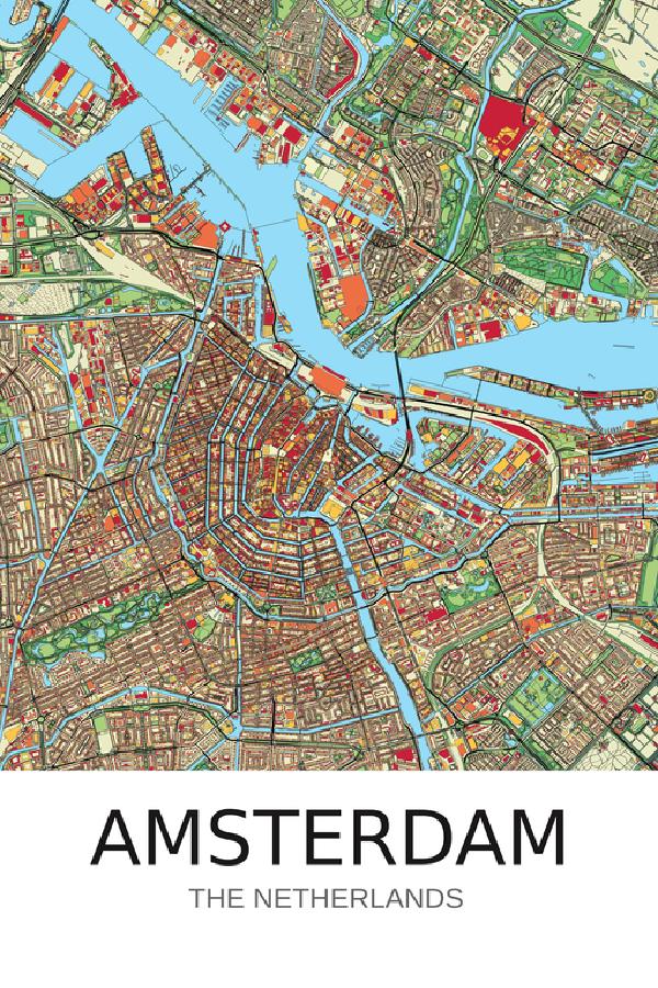 Amsterdam framed poster - Colourful Jazzy