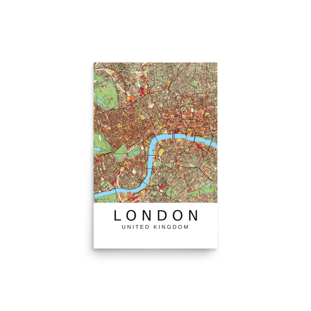 Poster - London UK - Artistic Map - Colourful-Jazzy - Image 4