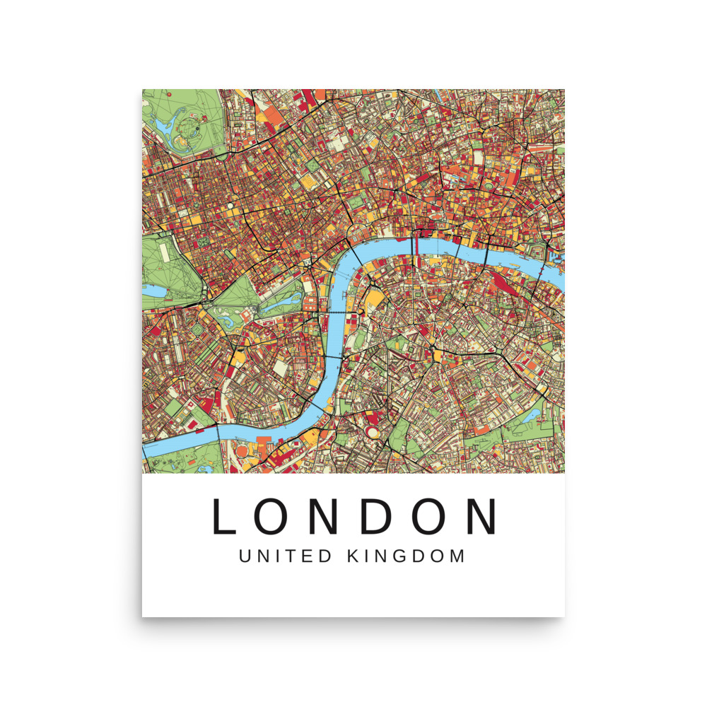 Poster - London UK - Artistic Map - Colourful-Jazzy - Image 5