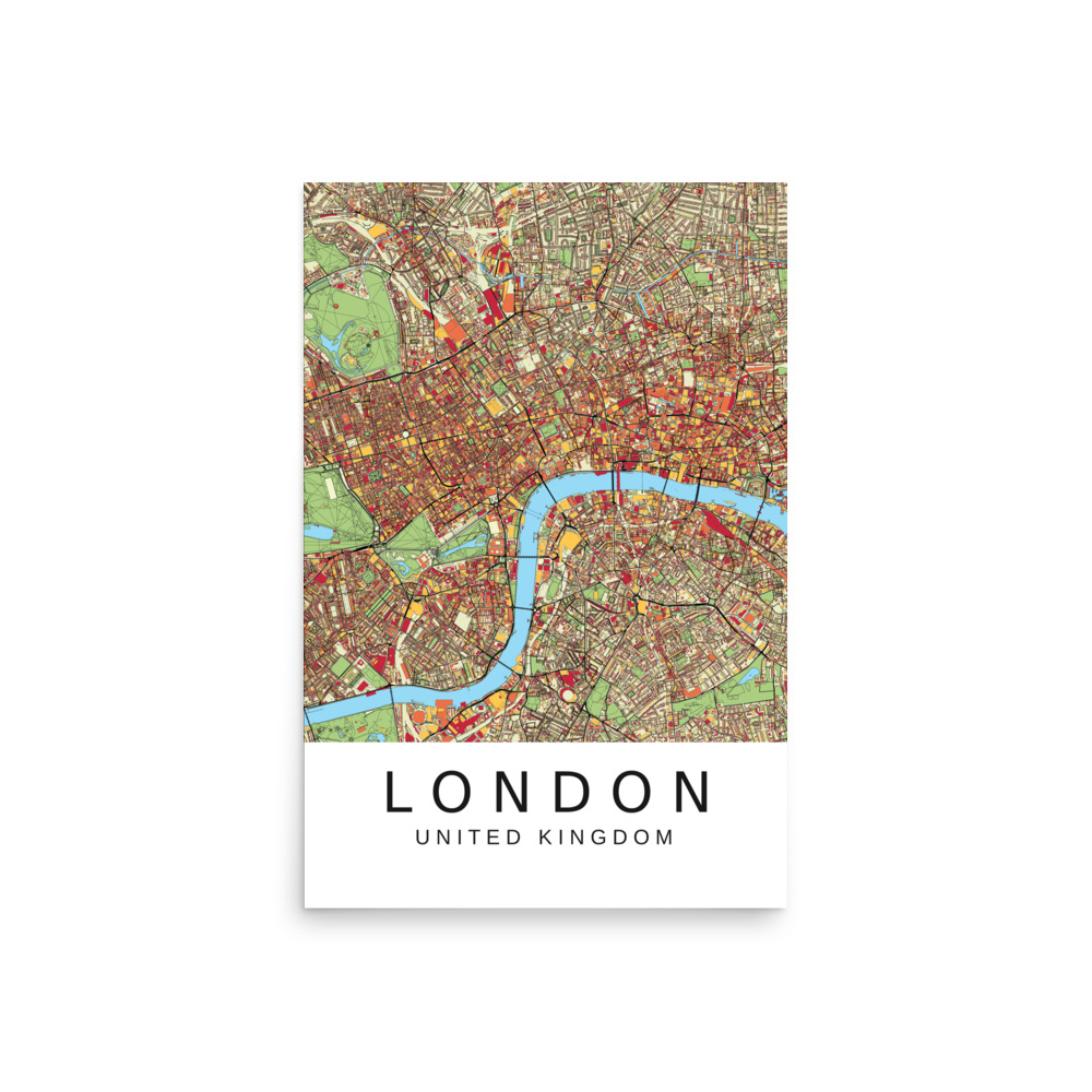 Poster - London UK - Artistic Map - Colourful-Jazzy - Image 7