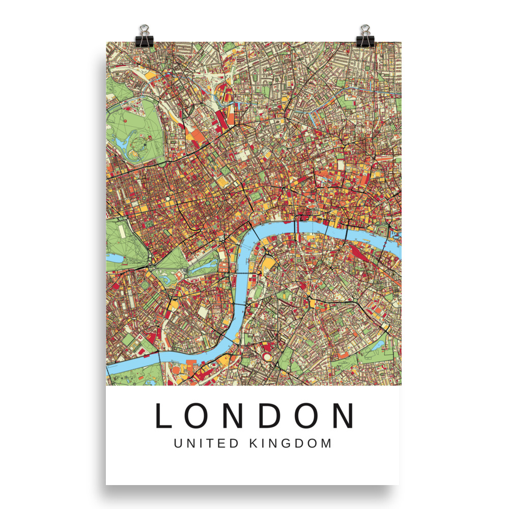 Poster - London UK - Artistic Map - Colourful-Jazzy - Image 9