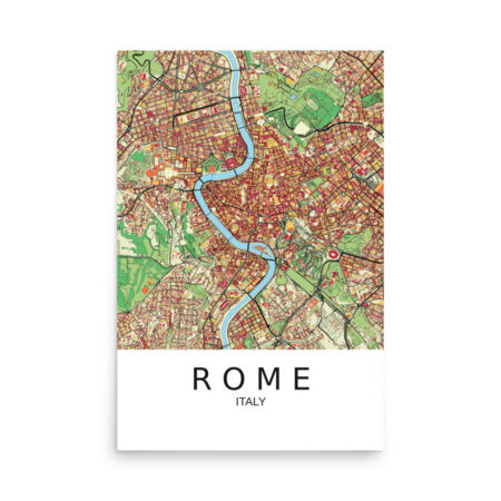 Poster - Rome Italy - Artistic Map - Colourful-Jazzy