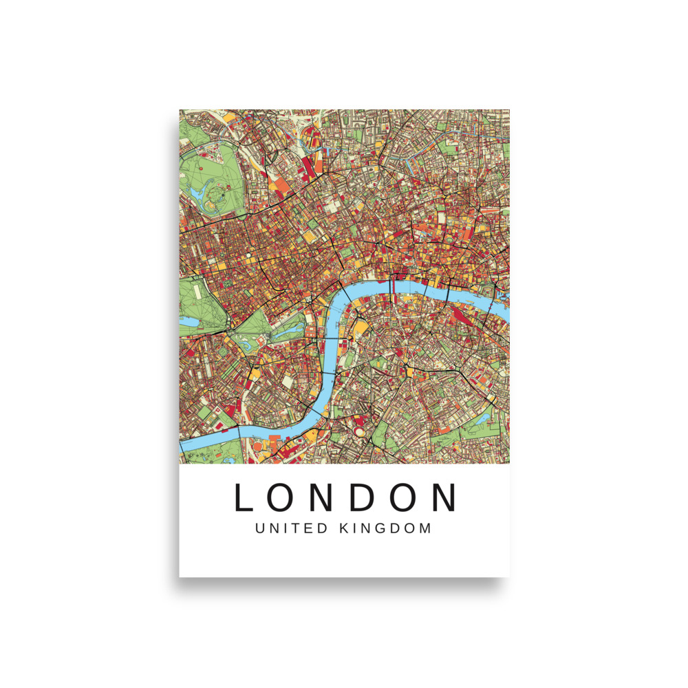 Poster - London UK - Artistic Map - Colourful-Jazzy - Image 8