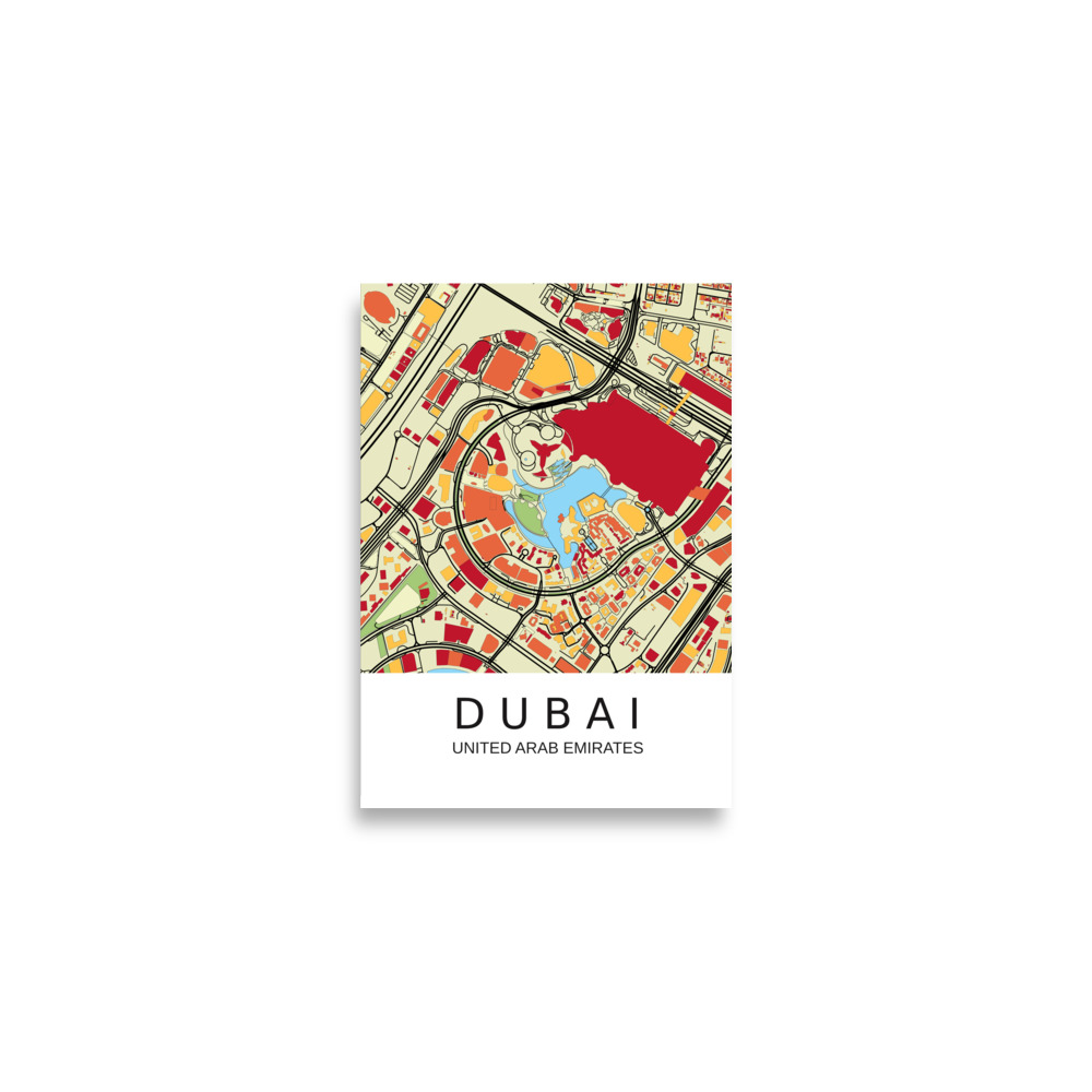 Poster - Dubai UAE - Artistic Map - Colourful-Jazzy - Image 2