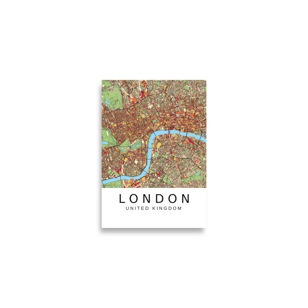 Poster - London UK - Artistic Map - Colourful-Jazzy - Image 2