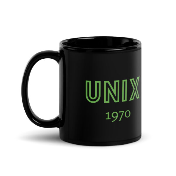 Black Glossy Mug - UNIX 1970