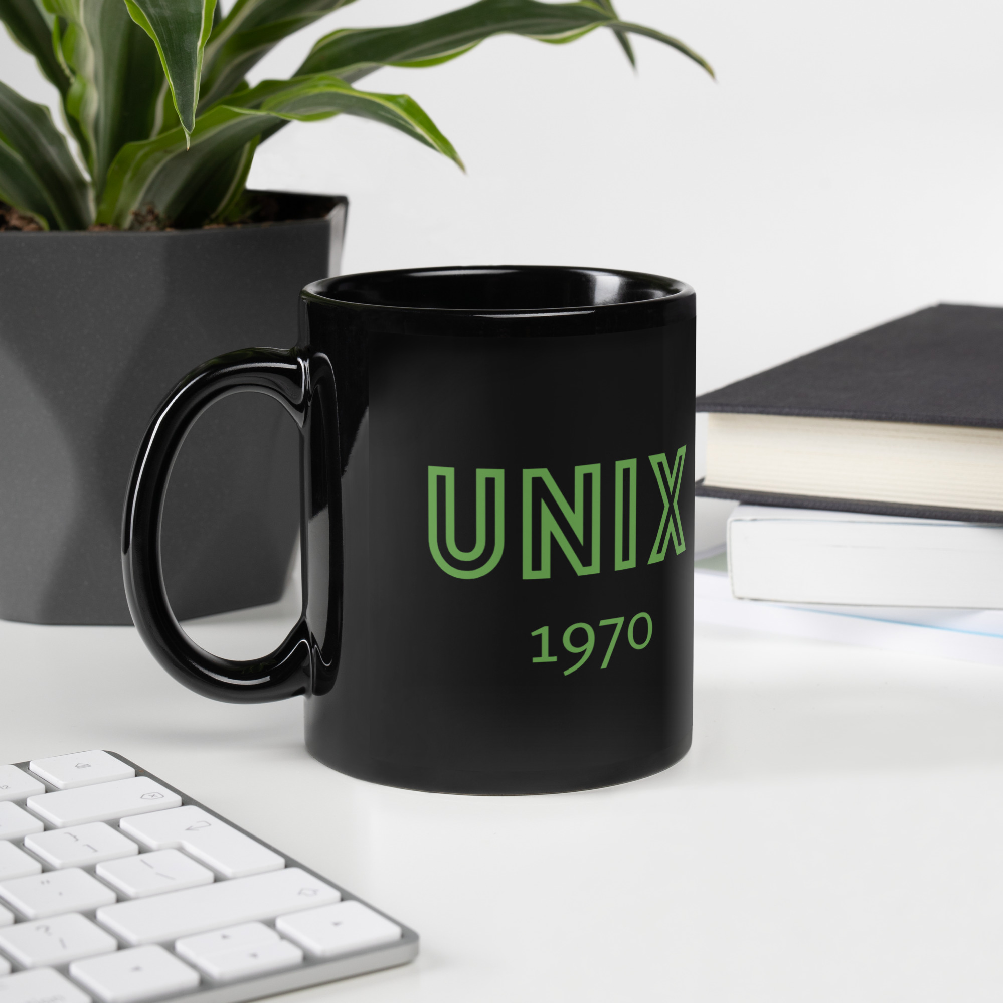 Black Glossy Mug - UNIX 1970 - Image 9