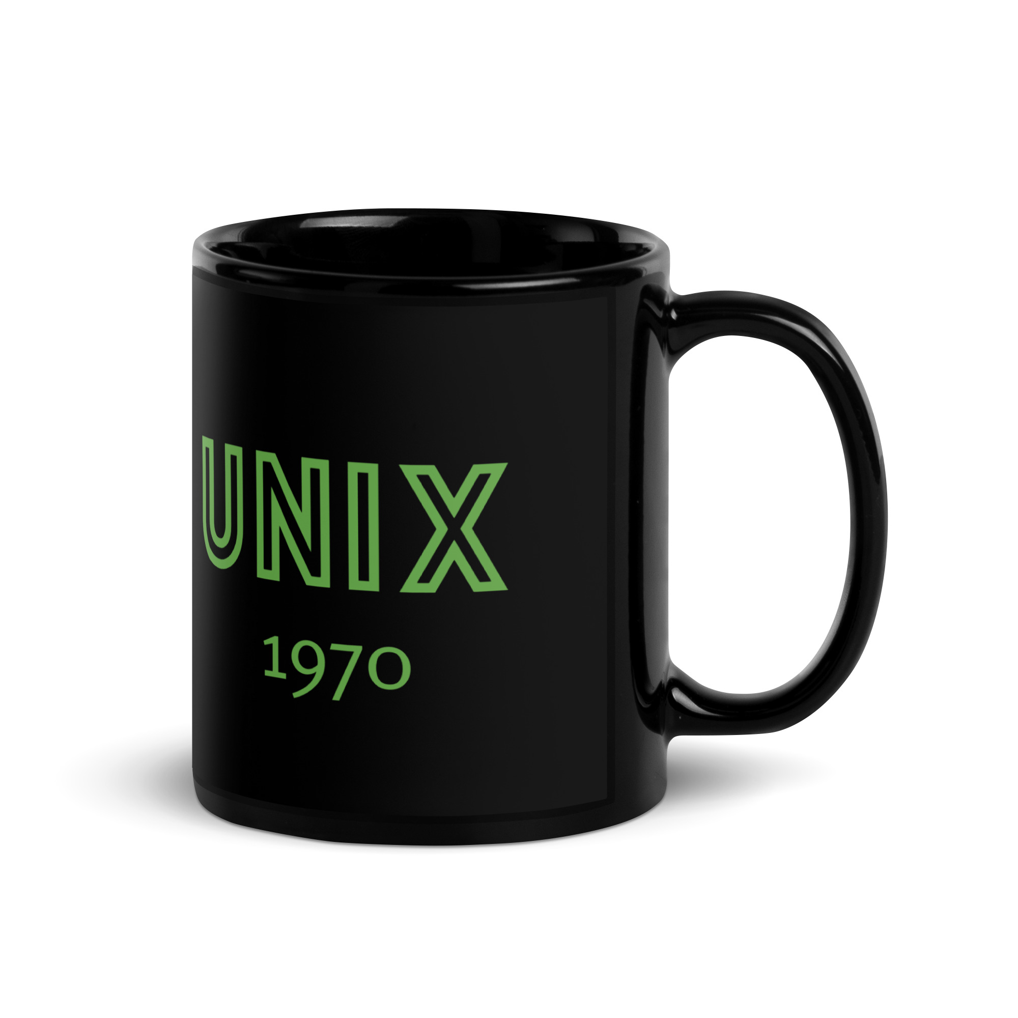 Black Glossy Mug - UNIX 1970 - Image 2