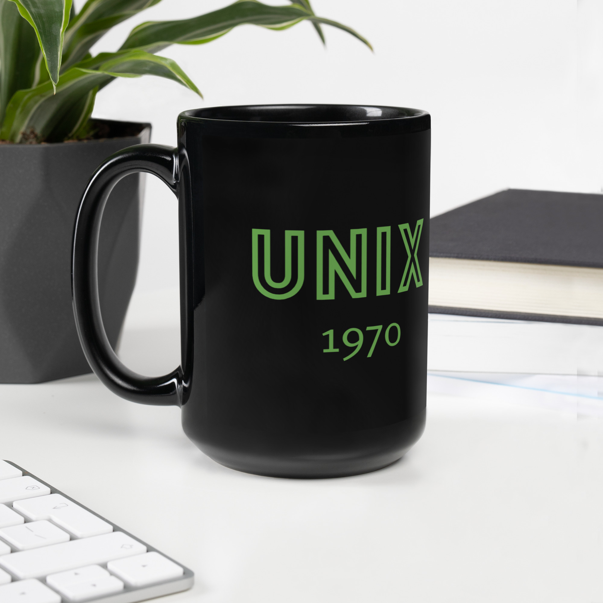 Black Glossy Mug - UNIX 1970 - Image 10