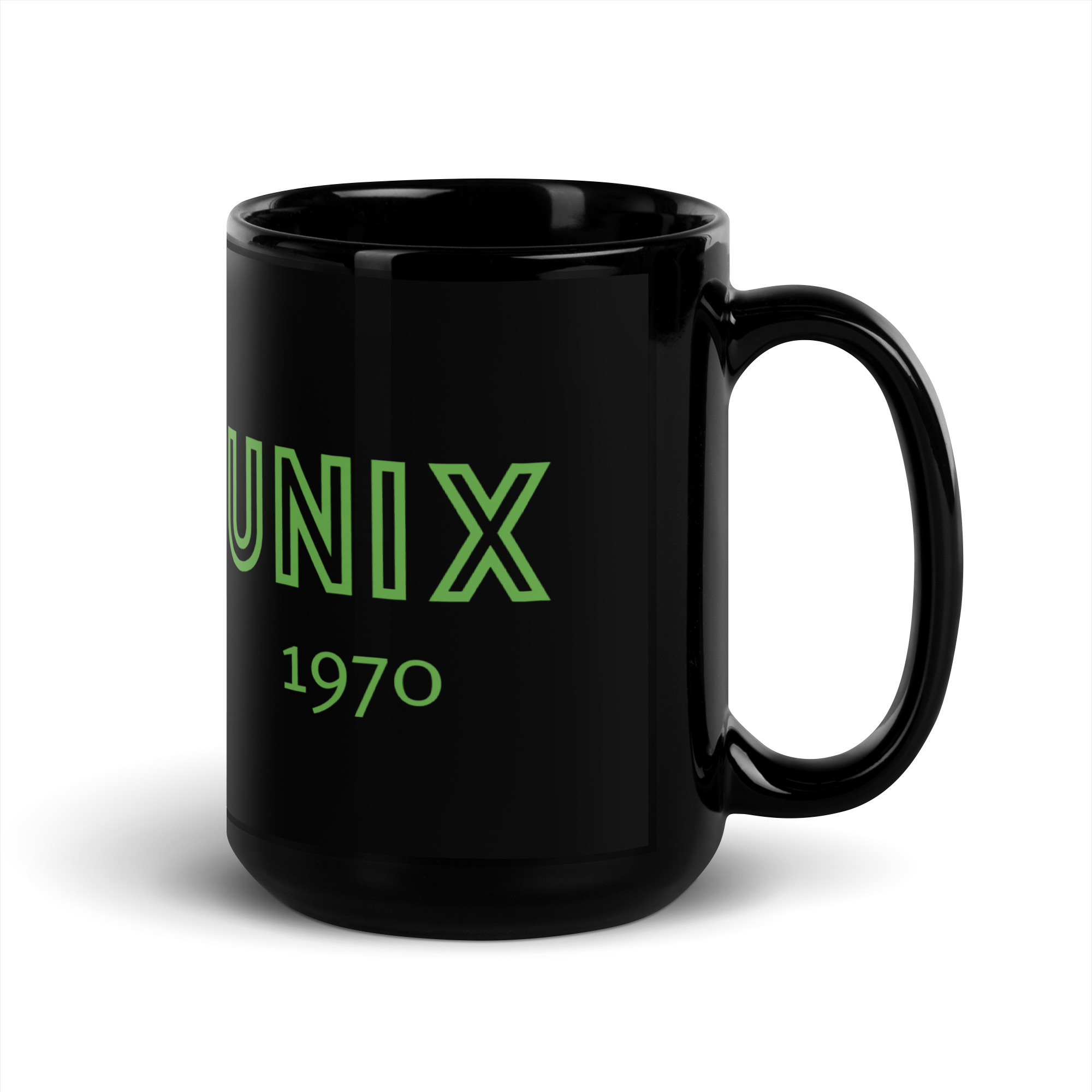 Black Glossy Mug - UNIX 1970 - Image 4