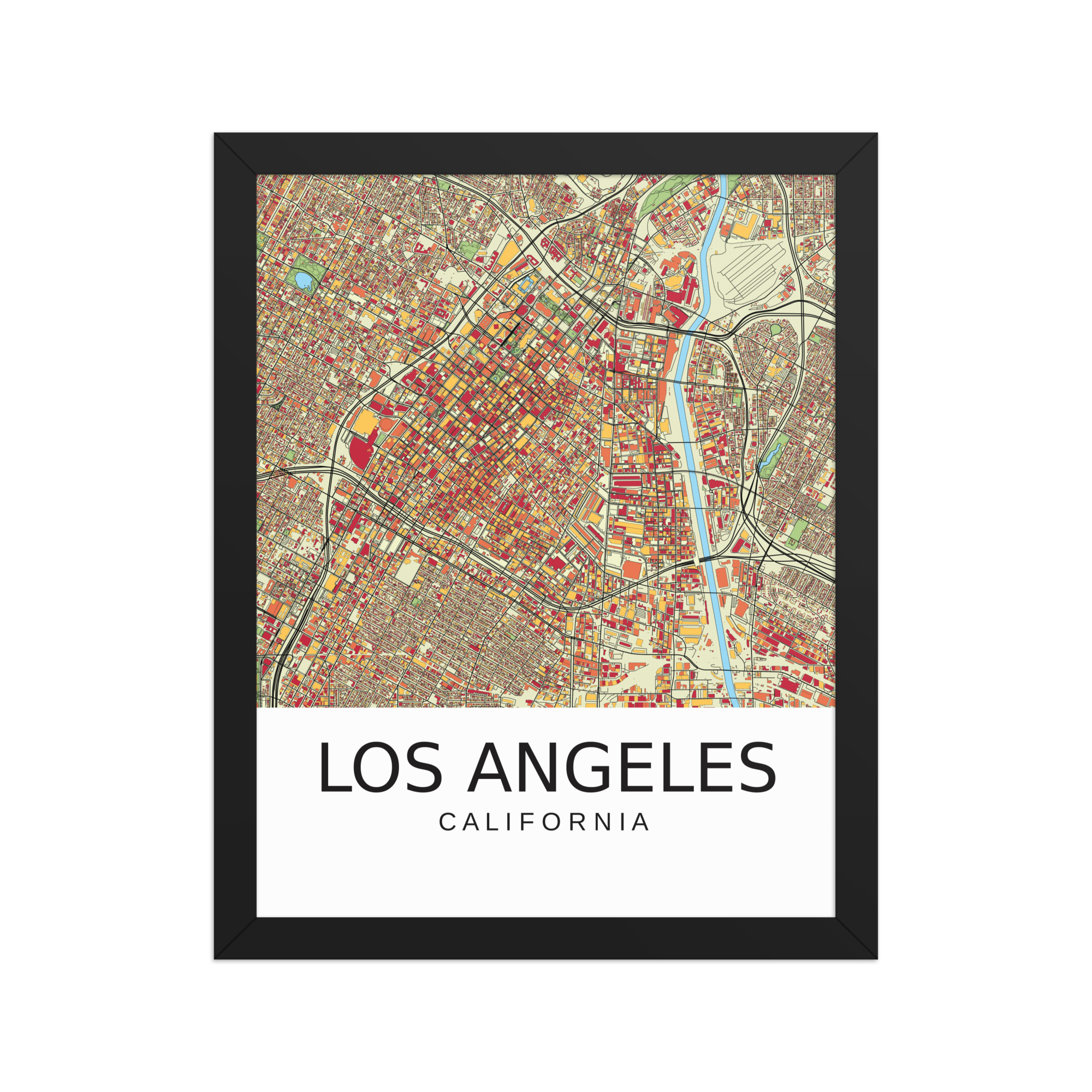 Framed Poster - Los Angeles USA - Artistic Map - Colourful-Jazzy - Image 2