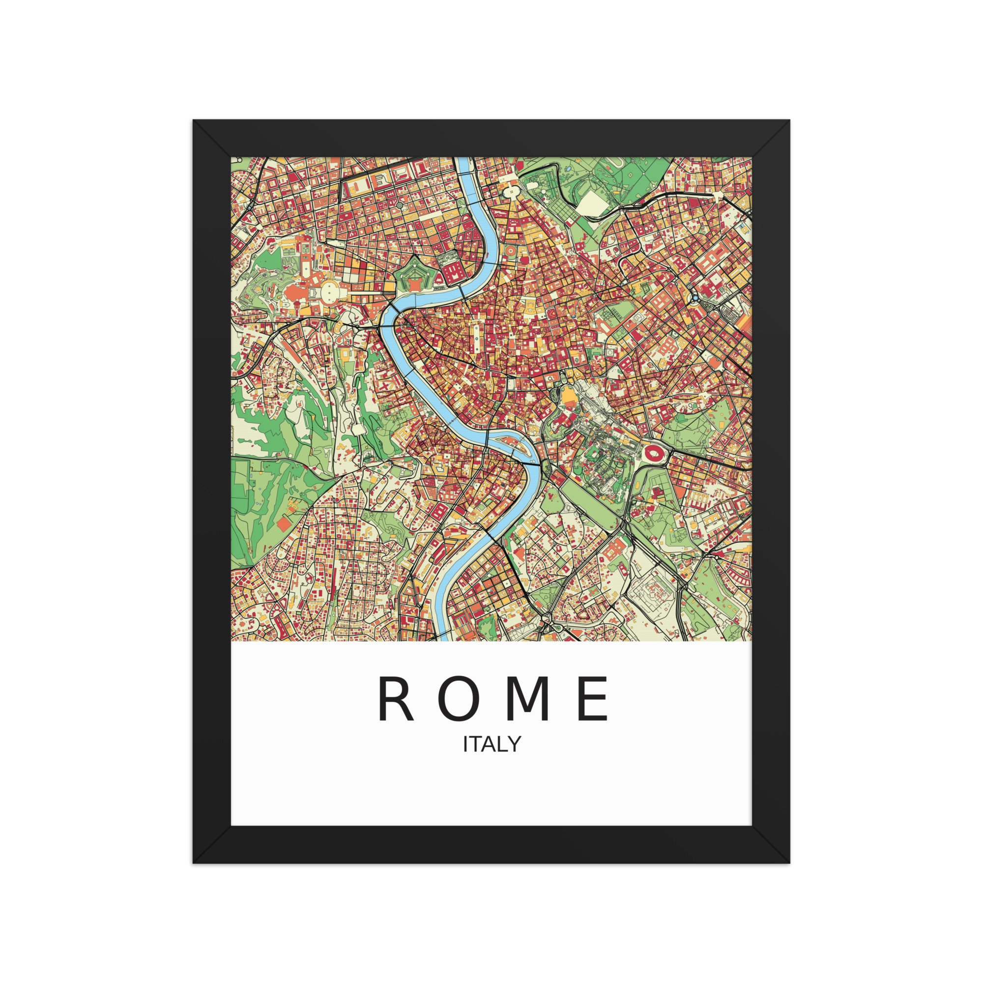 Framed Poster - Rome Italy - Artistic Map - Colourful-Jazzy - Image 2