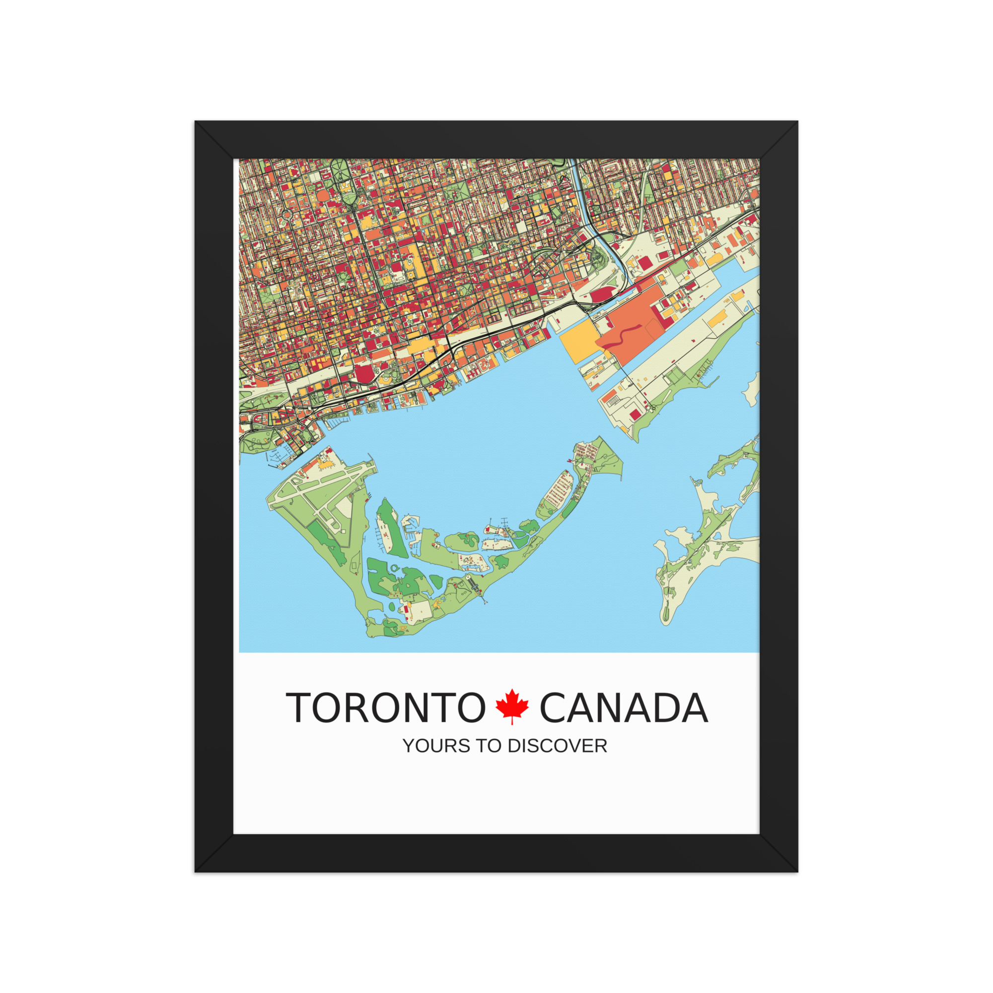 Framed Poster - Toronto Canada - Artistic Map - Colourful-Jazzy - Image 2