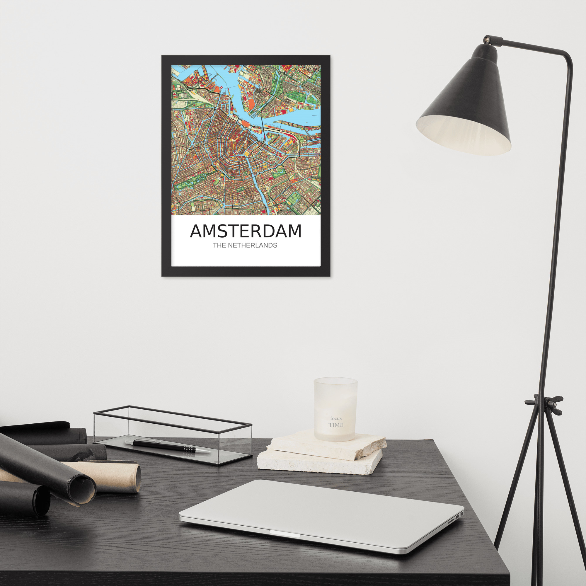 Framed Poster - Amsterdam NL - Artistic Map - Colourful-Jazzy - Image 16