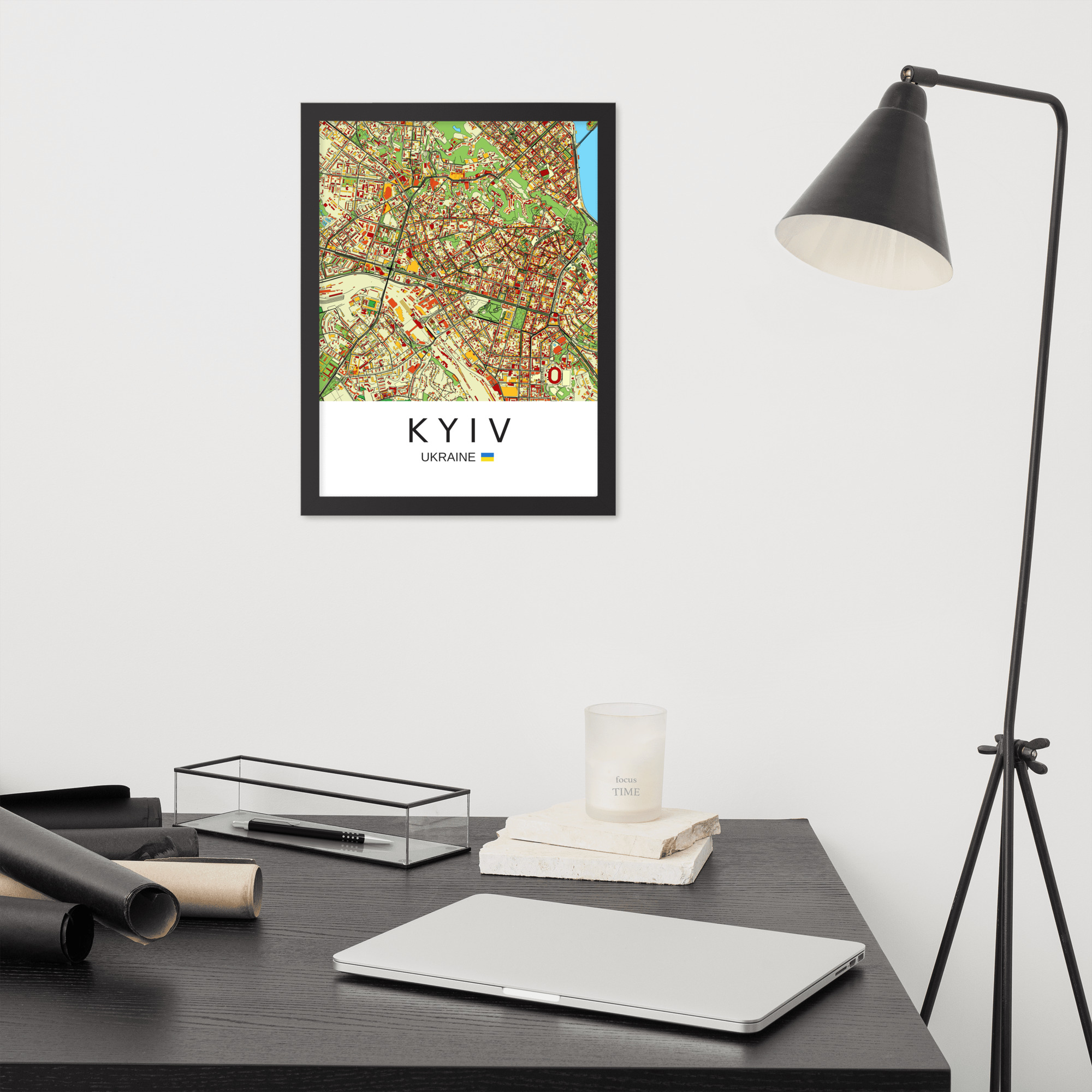 Framed Poster - Kyiv Ukraine - Artistic Map - Colourful-Jazzy - Image 16
