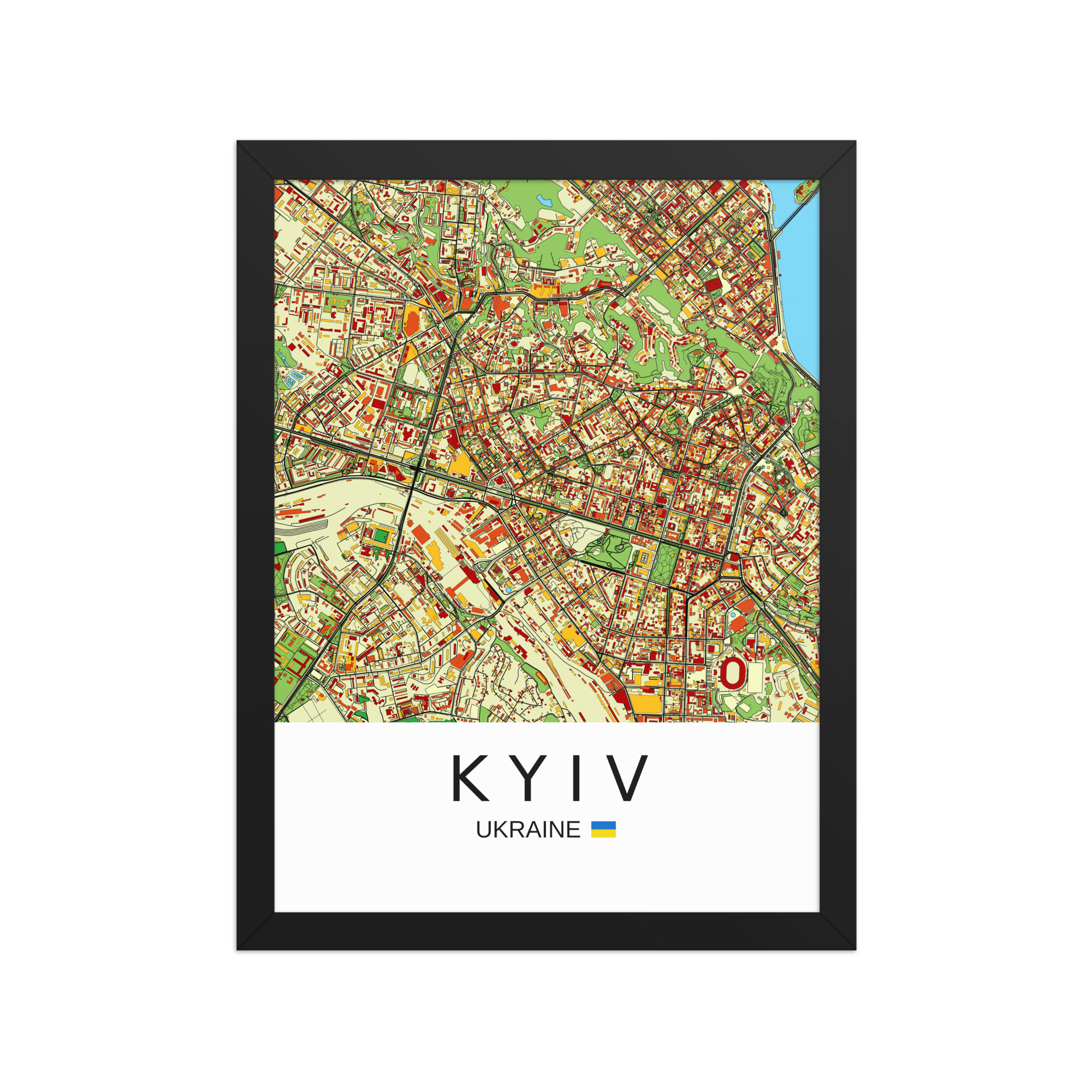Framed Poster - Kyiv Ukraine - Artistic Map - Colourful-Jazzy - Image 4