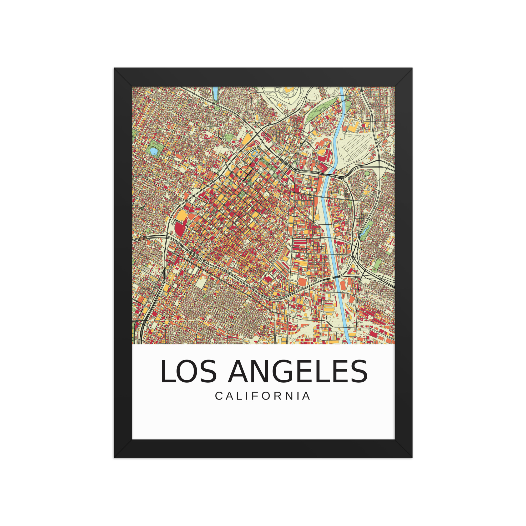Framed Poster - Los Angeles USA - Artistic Map - Colourful-Jazzy - Image 4