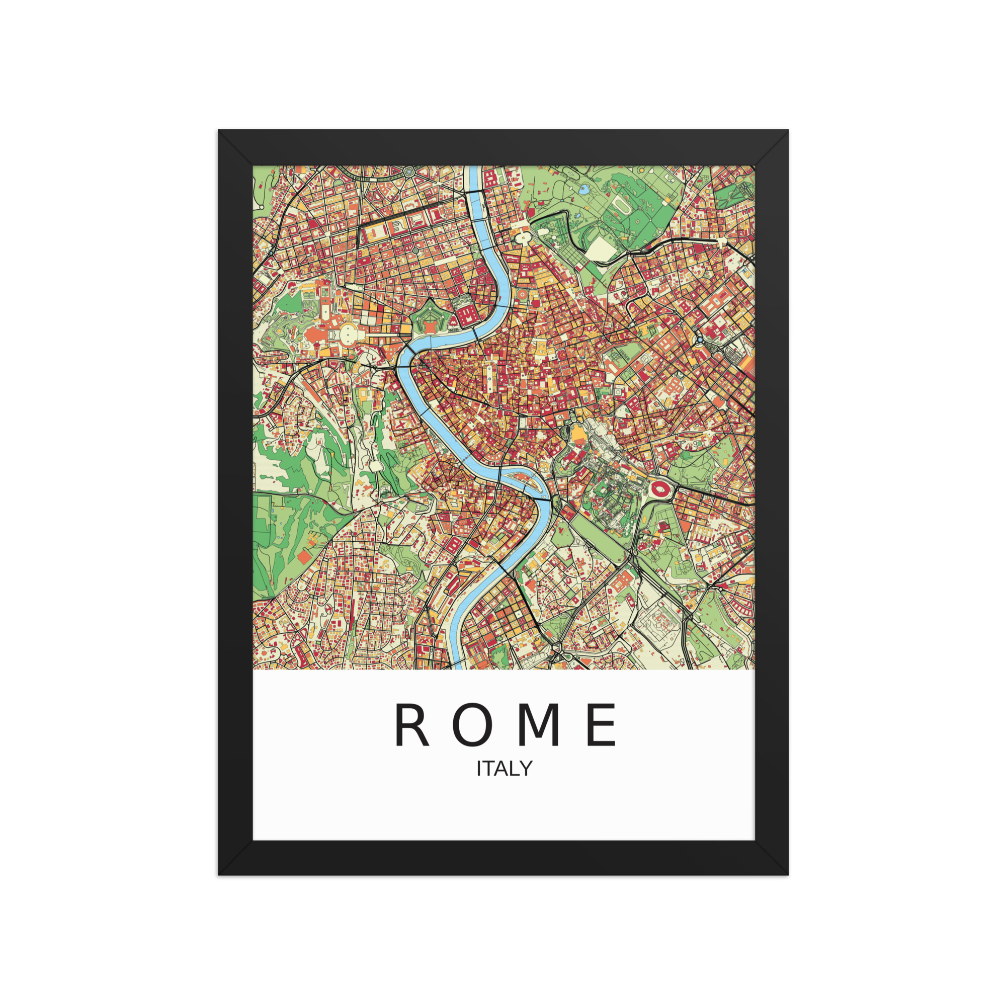 Framed Poster - Rome Italy - Artistic Map - Colourful-Jazzy - Image 4