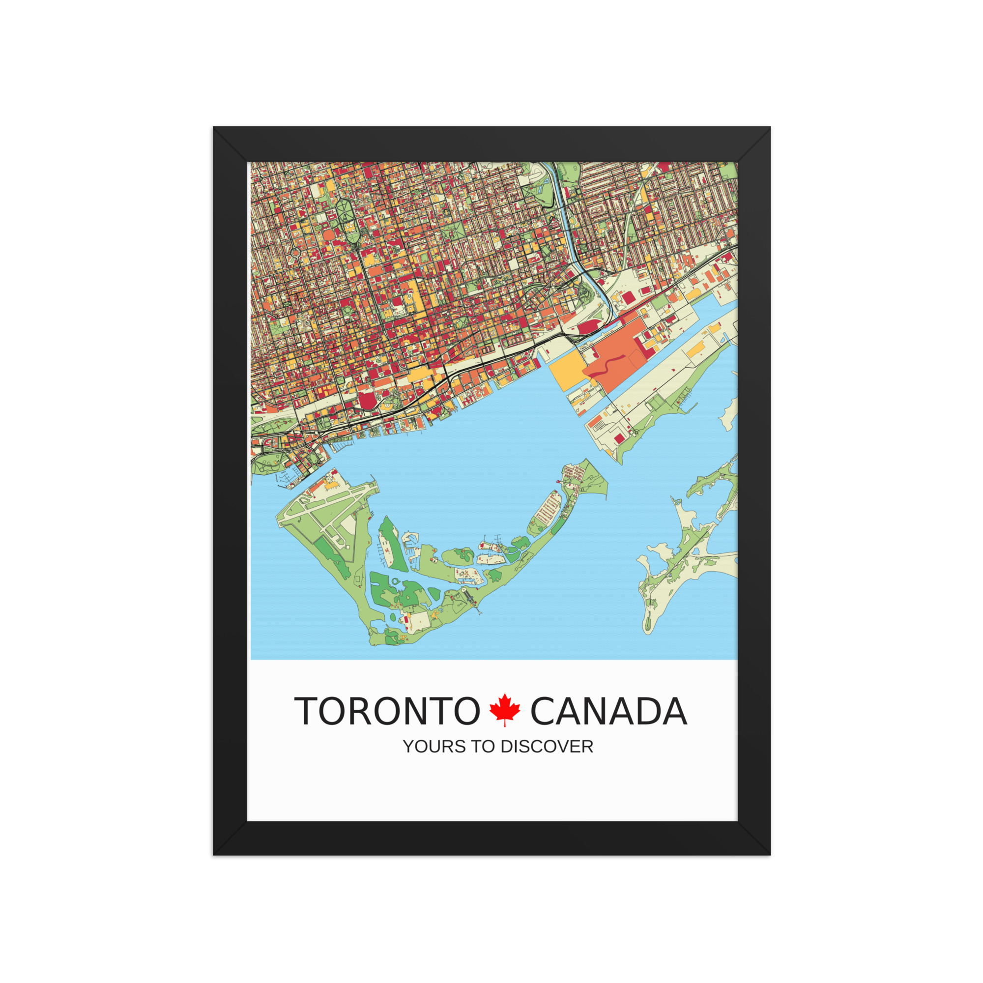 Framed Poster - Toronto Canada - Artistic Map - Colourful-Jazzy - Image 4