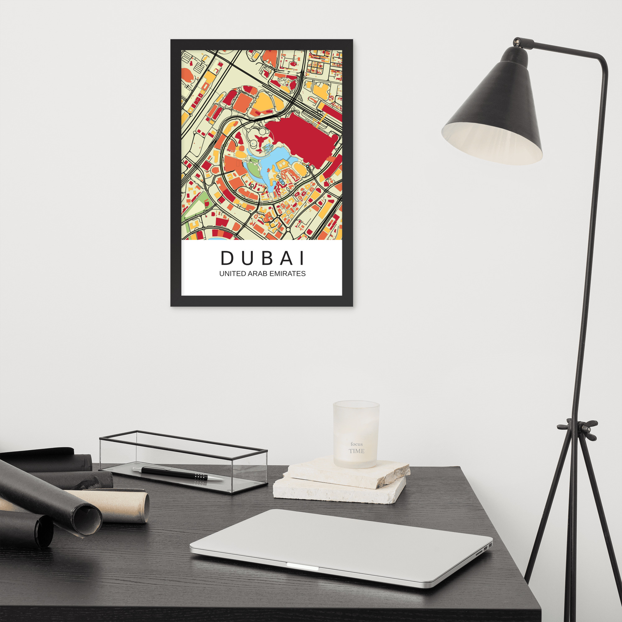 Framed Poster - Dubai UAE - Artistic Map - Colourful-Jazzy - Image 16