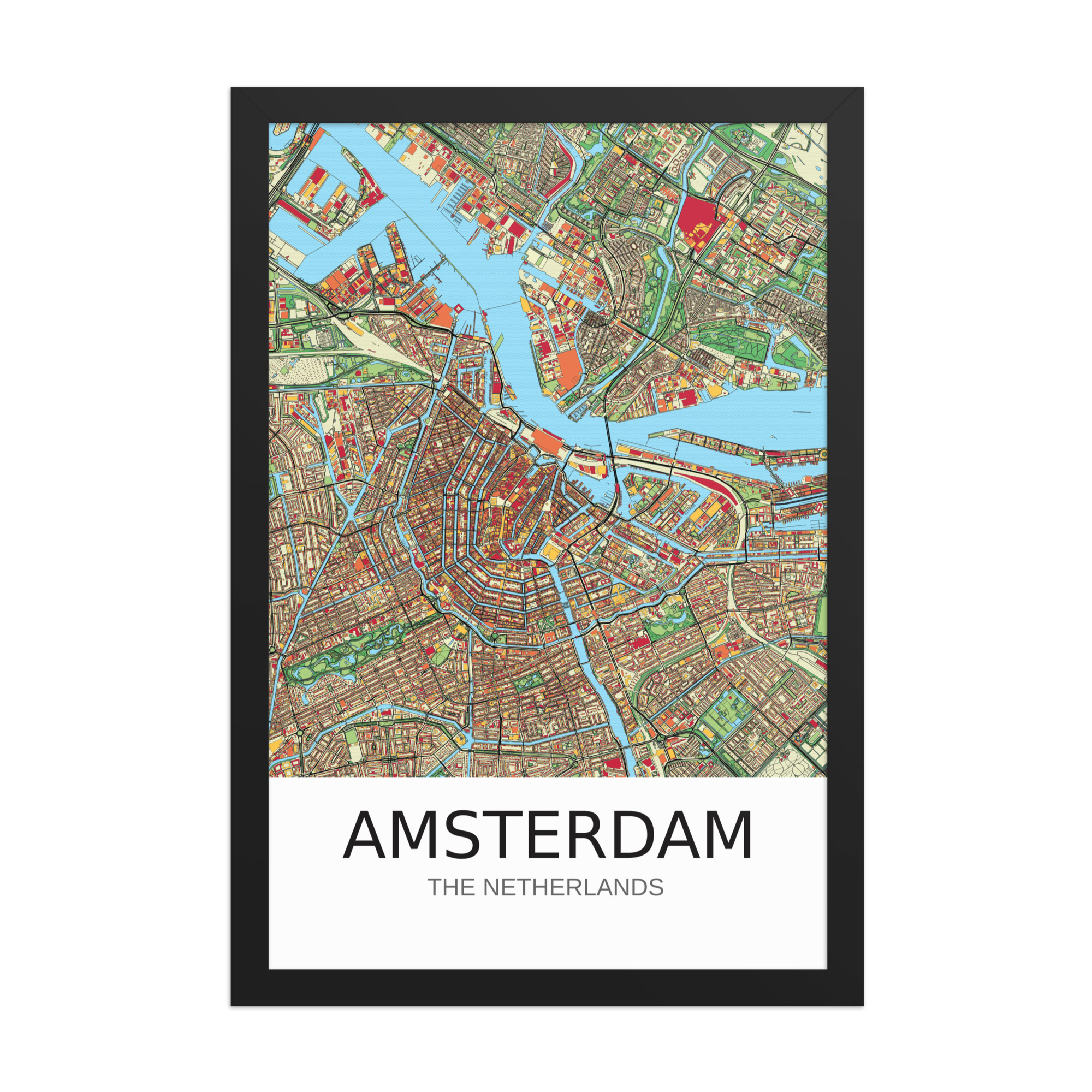 Framed Poster - Amsterdam NL - Artistic Map - Colourful-Jazzy - Image 6