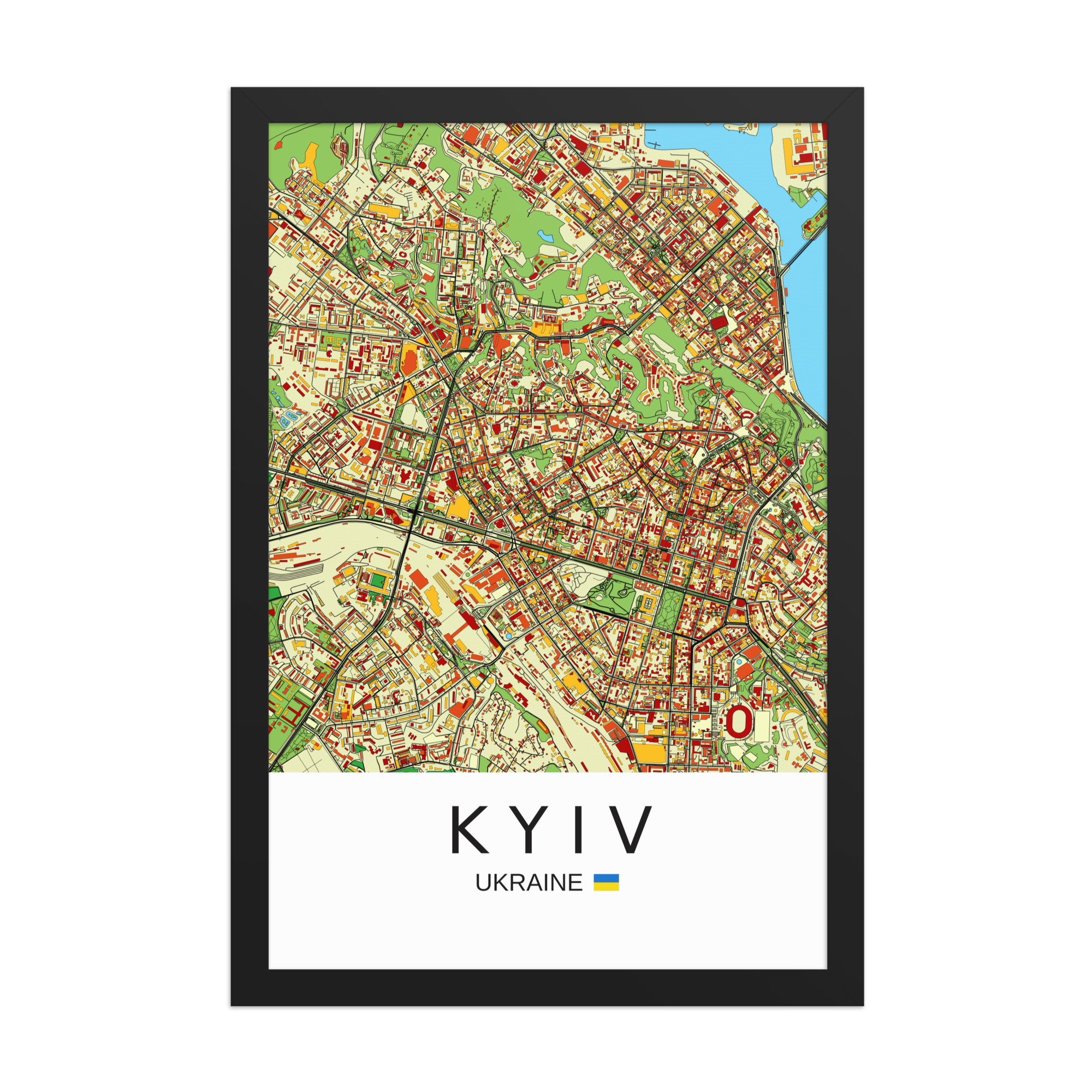 Framed Poster - Kyiv Ukraine - Artistic Map - Colourful-Jazzy - Image 6