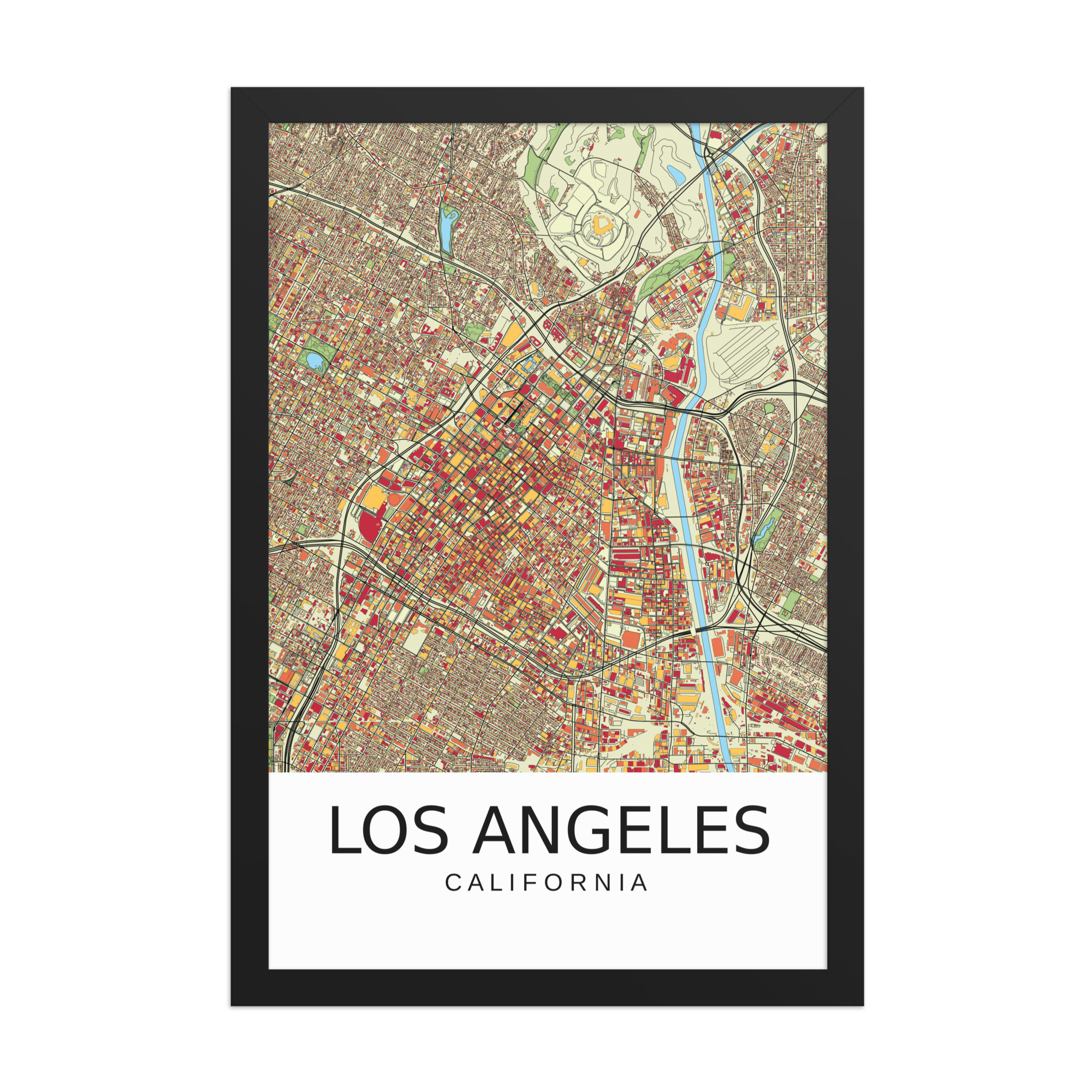 Framed Poster - Los Angeles USA - Artistic Map - Colourful-Jazzy - Image 6