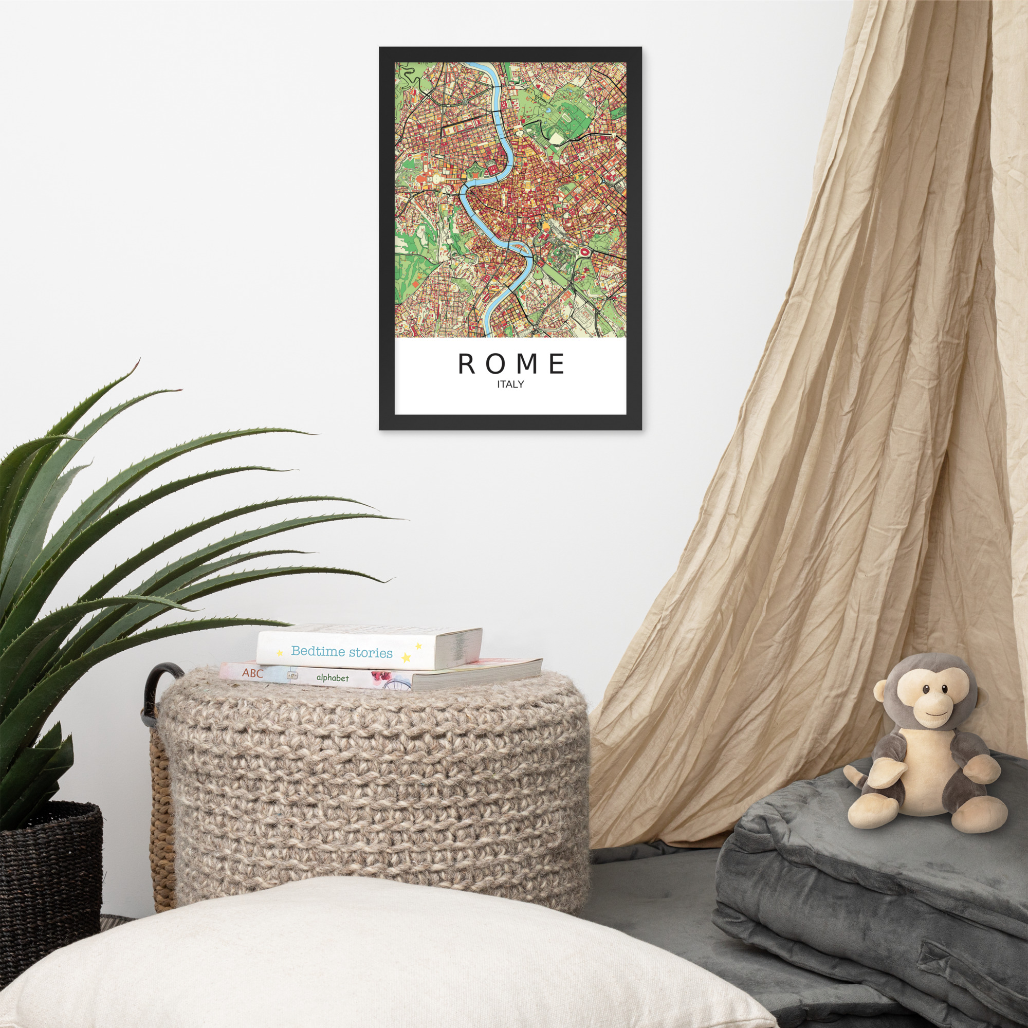 Framed Poster - Rome Italy - Artistic Map - Colourful-Jazzy - Image 15