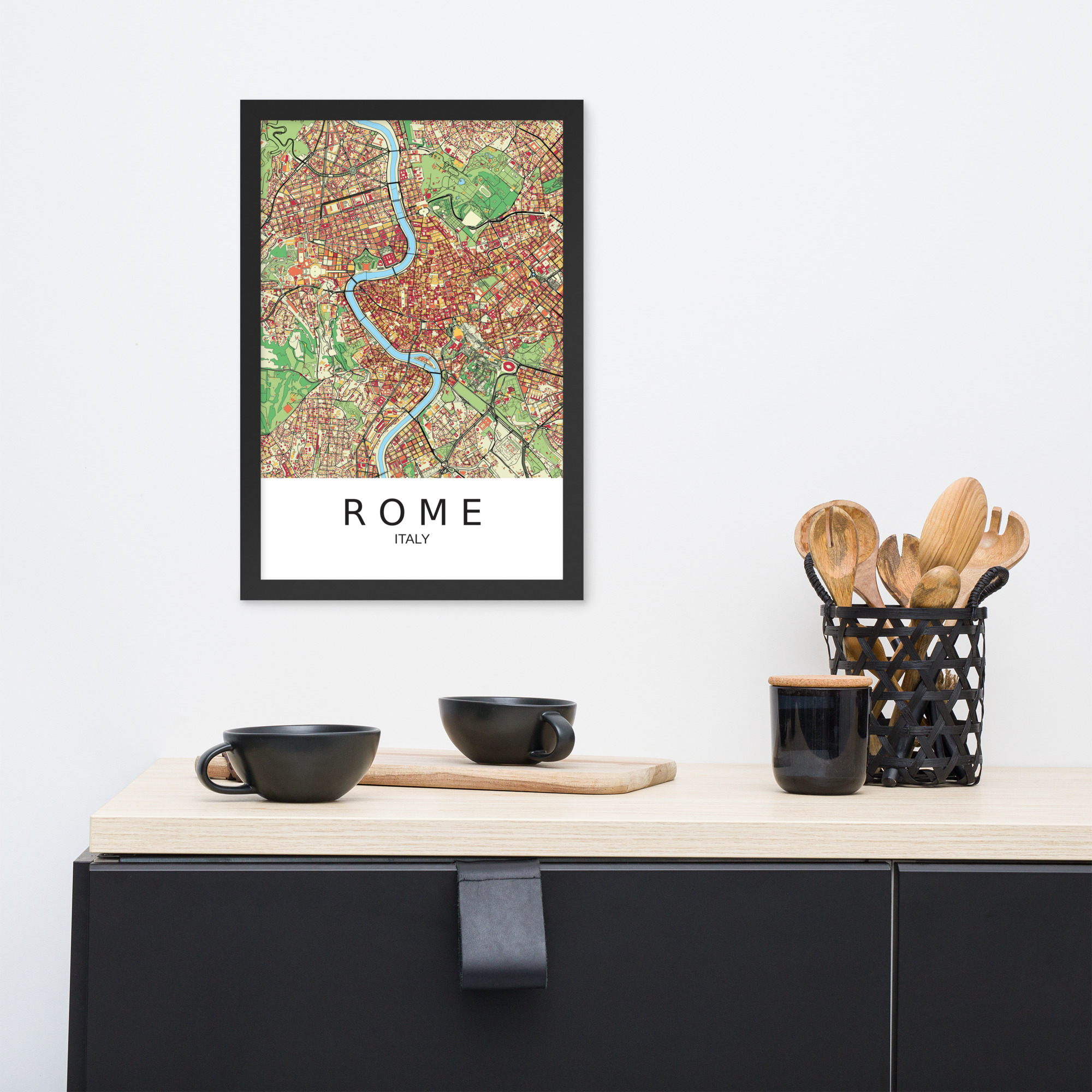 Framed Poster - Rome Italy - Artistic Map - Colourful-Jazzy - Image 16