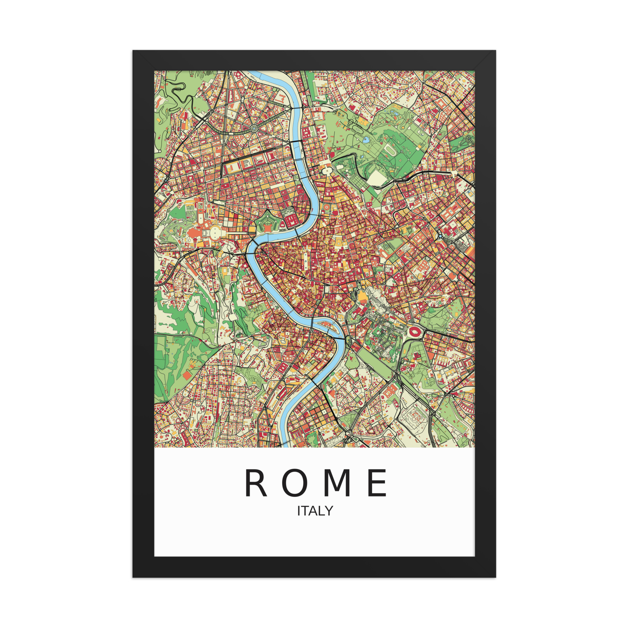 Framed Poster - Rome Italy - Artistic Map - Colourful-Jazzy - Image 6