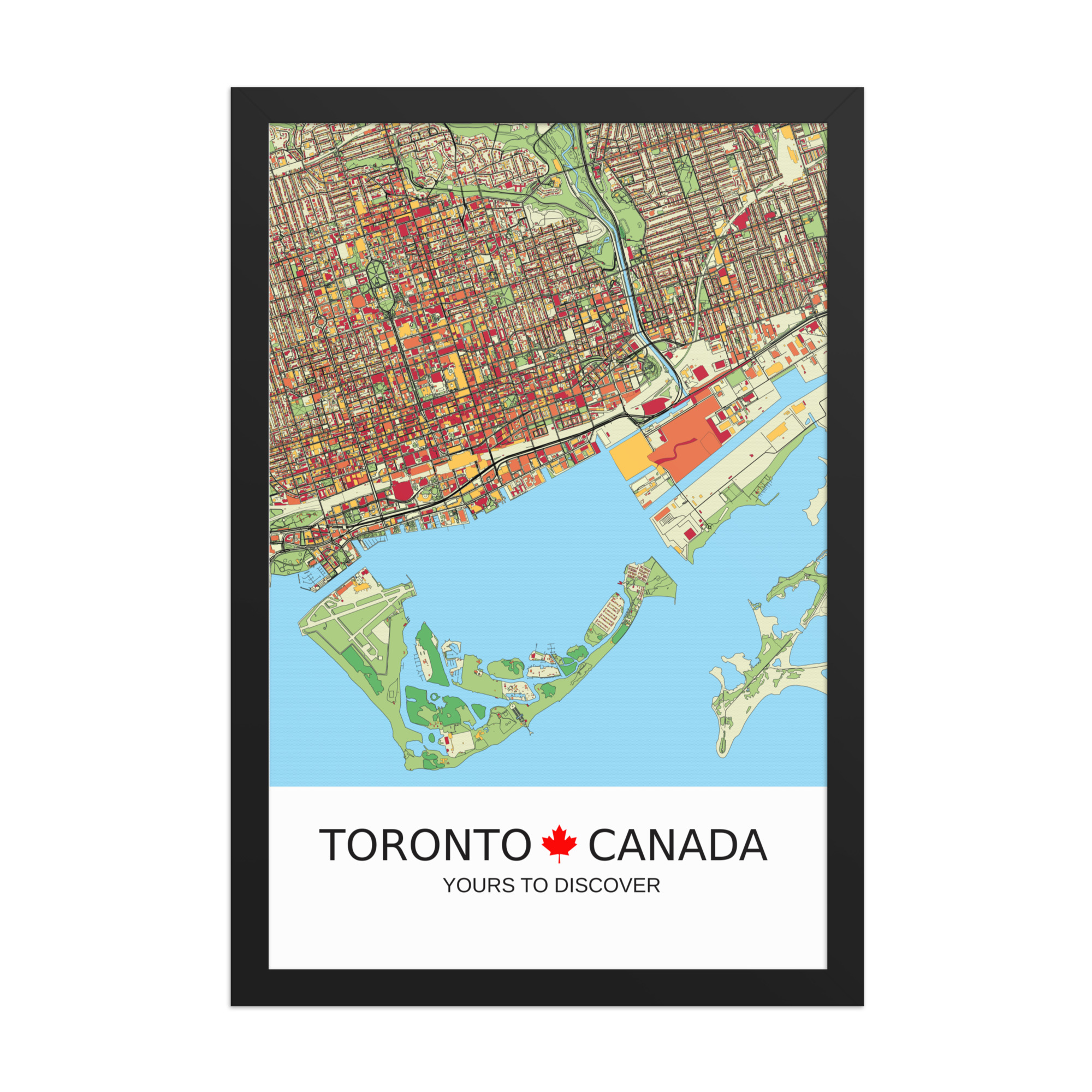 Framed Poster - Toronto Canada - Artistic Map - Colourful-Jazzy - Image 6