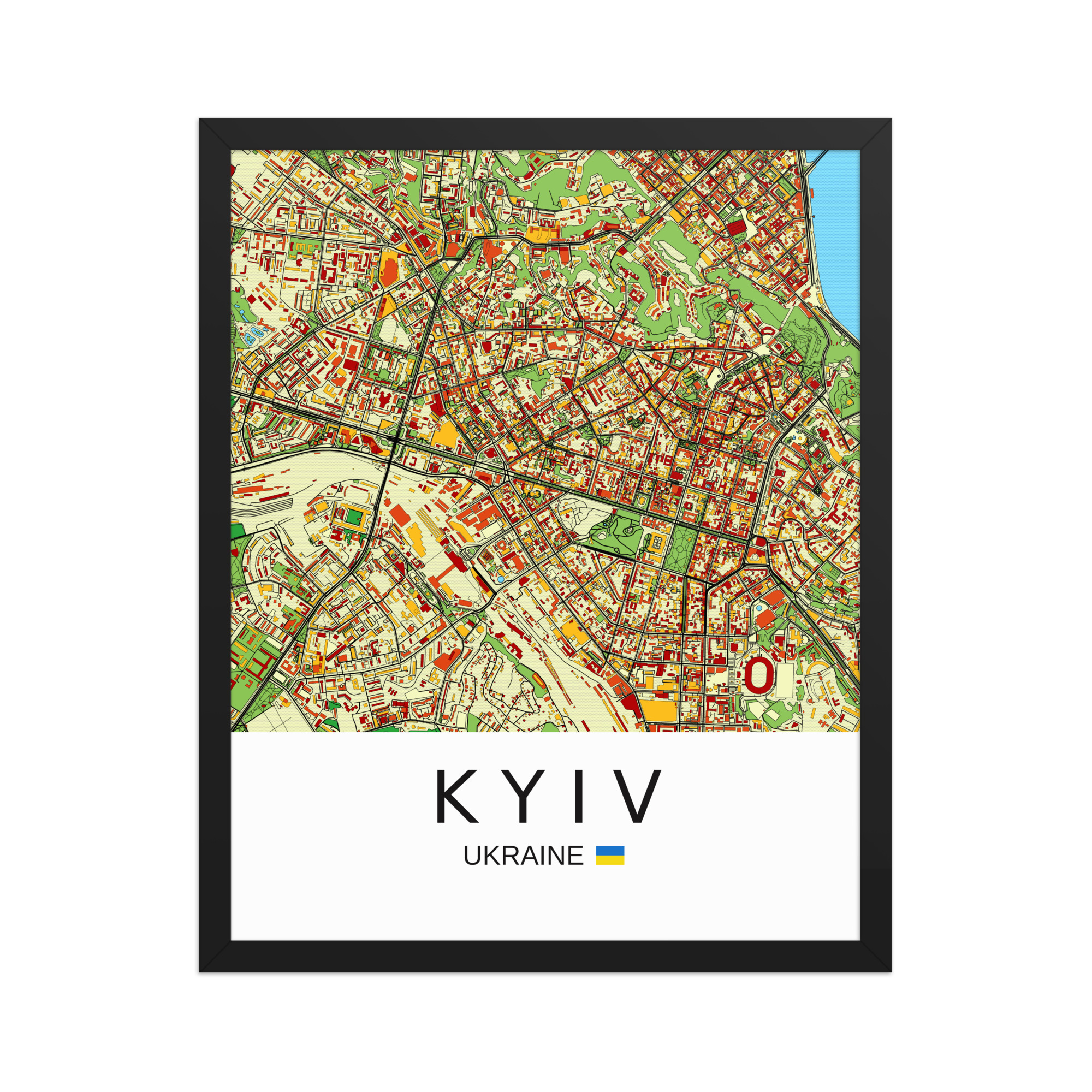 Framed Poster - Kyiv Ukraine - Artistic Map - Colourful-Jazzy - Image 8