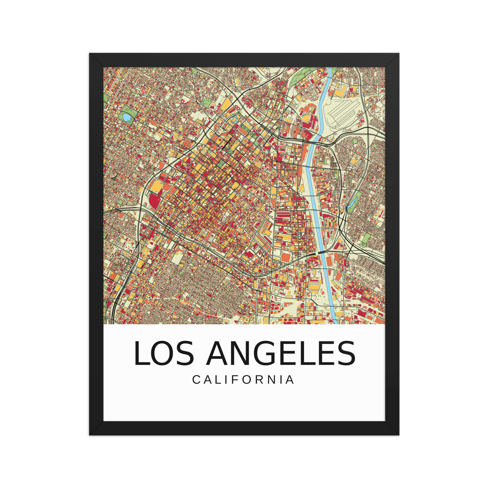 Framed Poster - Los Angeles USA - Artistic Map - Colourful-Jazzy - Image 8