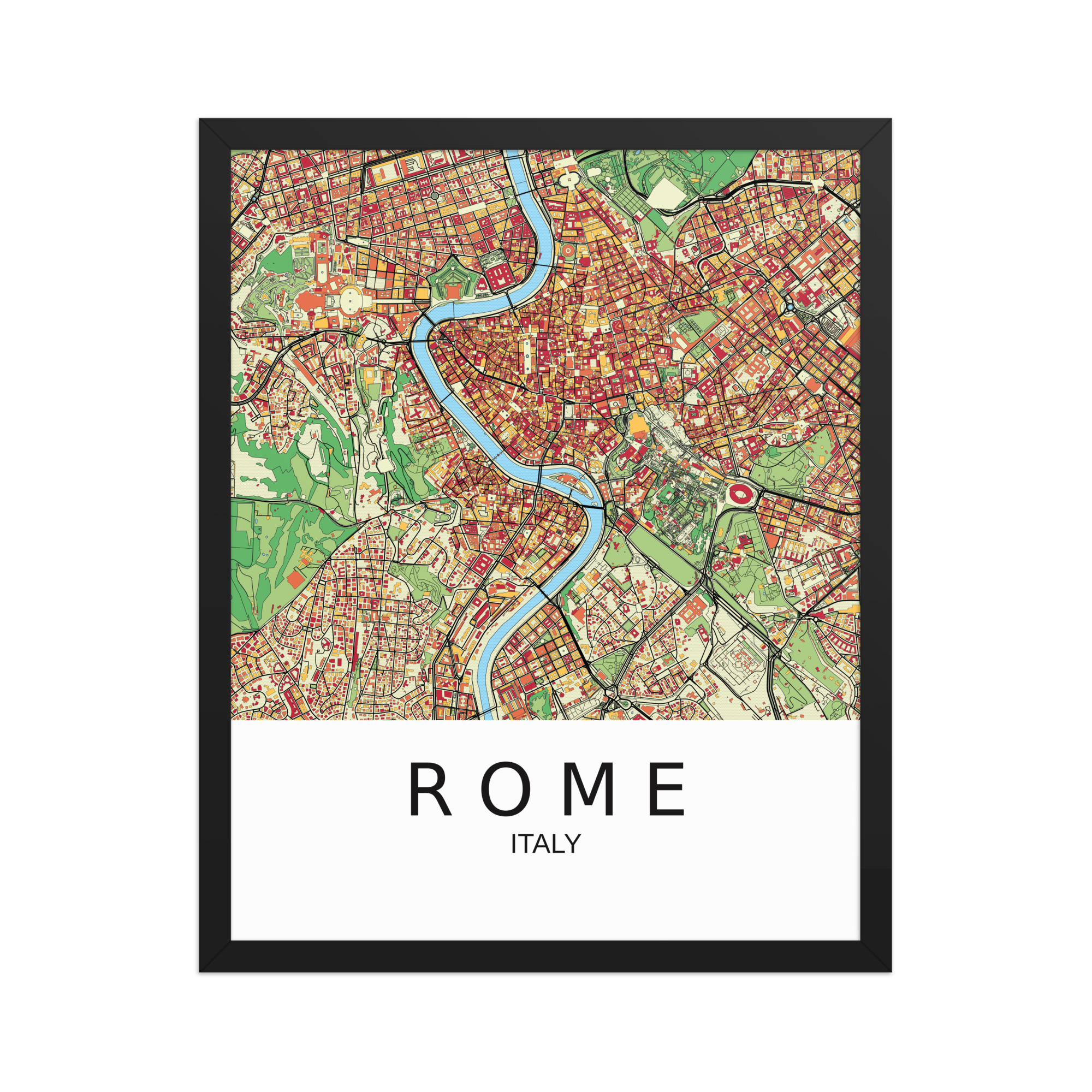 Framed Poster - Rome Italy - Artistic Map - Colourful-Jazzy - Image 8