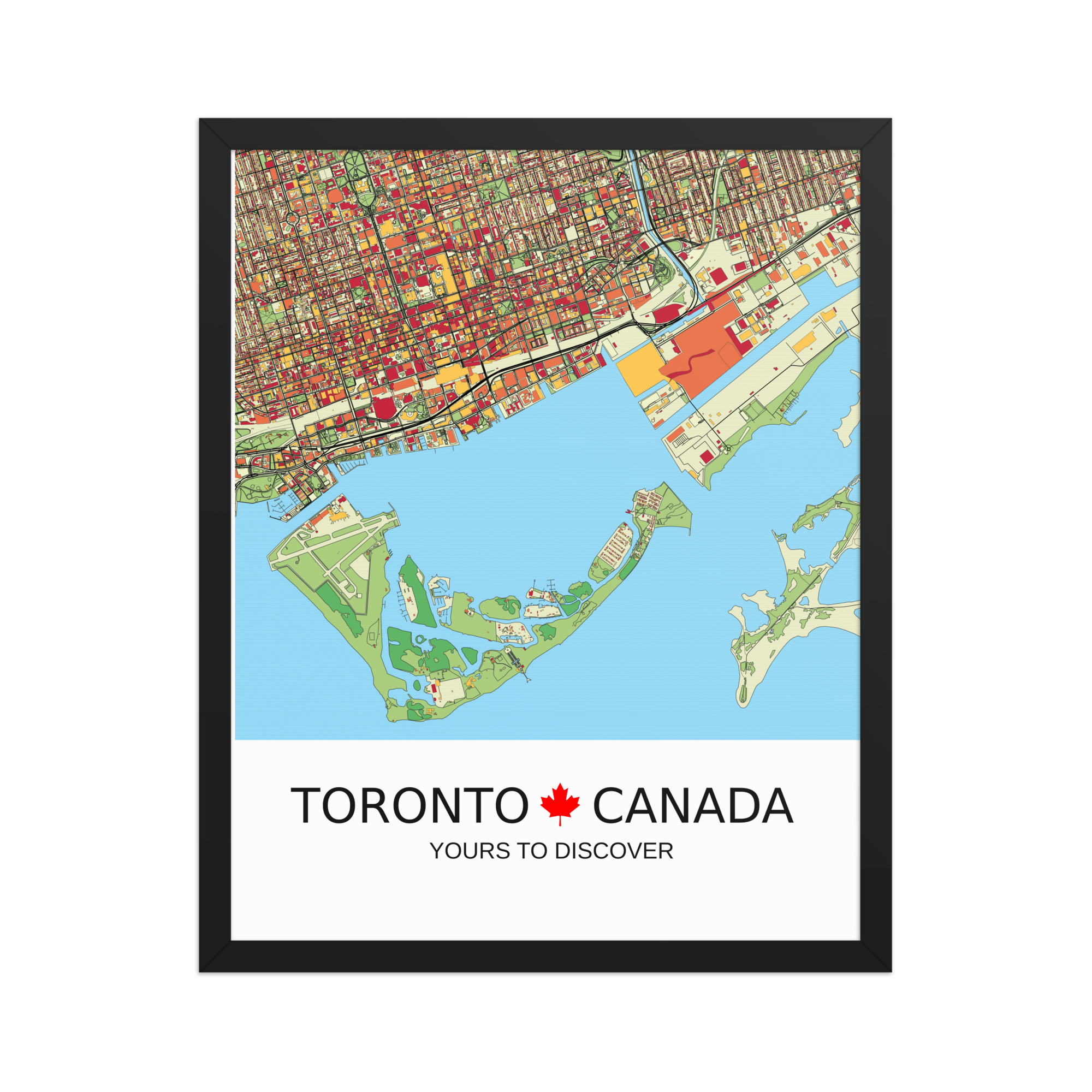 Framed Poster - Toronto Canada - Artistic Map - Colourful-Jazzy - Image 8