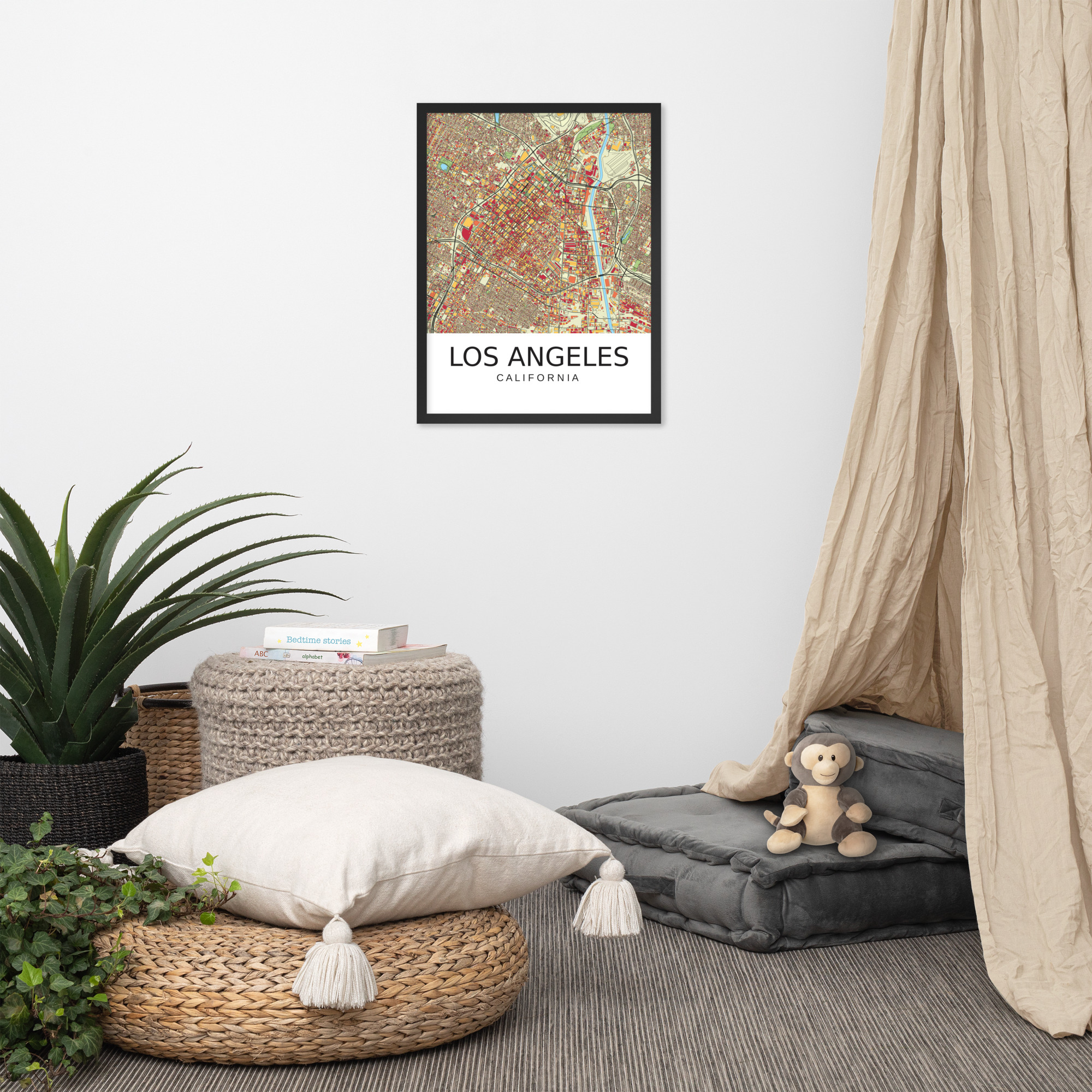 Framed Poster - Los Angeles USA - Artistic Map - Colourful-Jazzy - Image 15