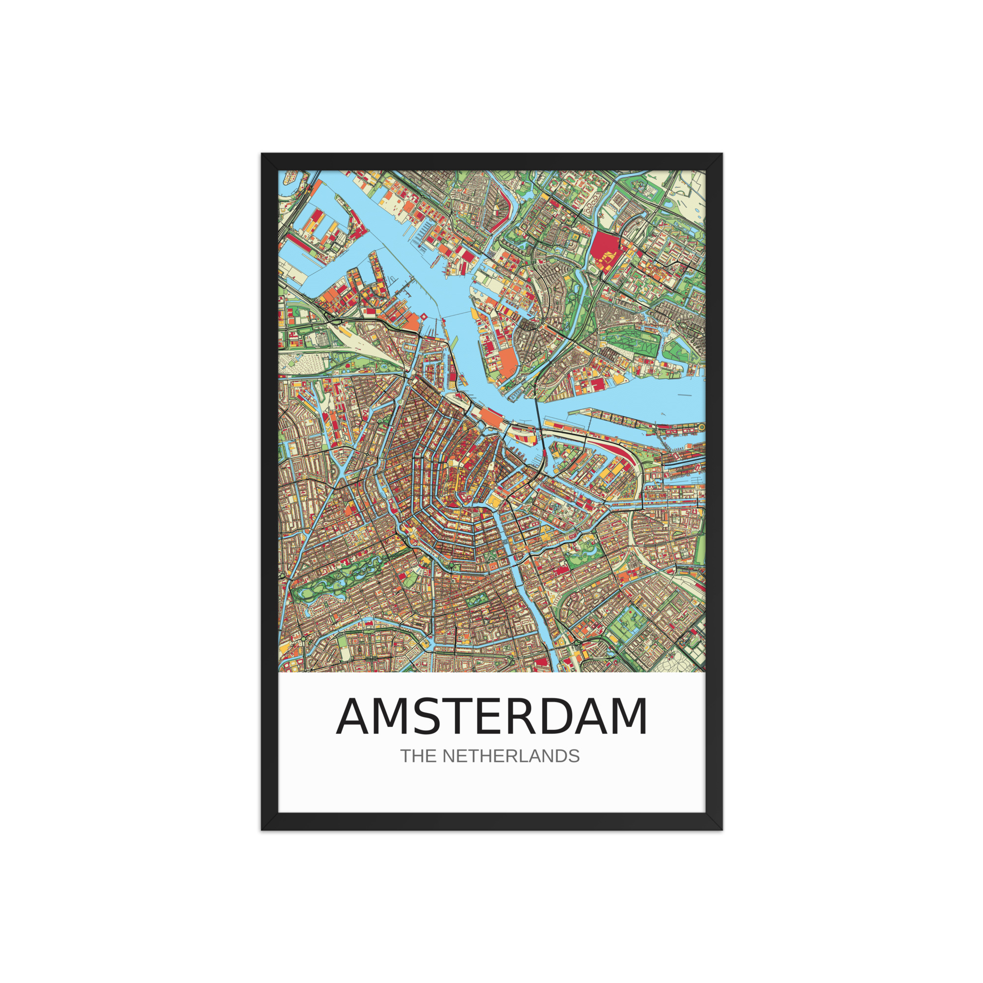 Framed Poster - Amsterdam NL - Artistic Map - Colourful-Jazzy - Image 11
