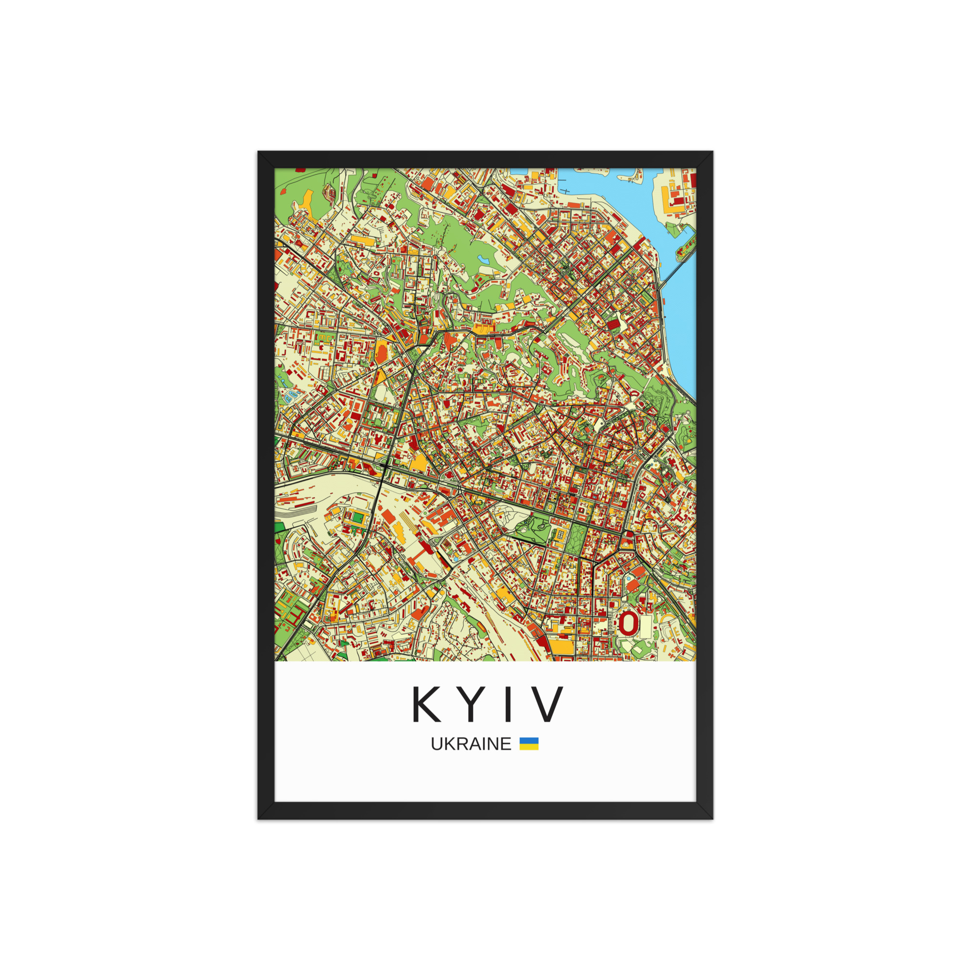 Framed Poster - Kyiv Ukraine - Artistic Map - Colourful-Jazzy - Image 11