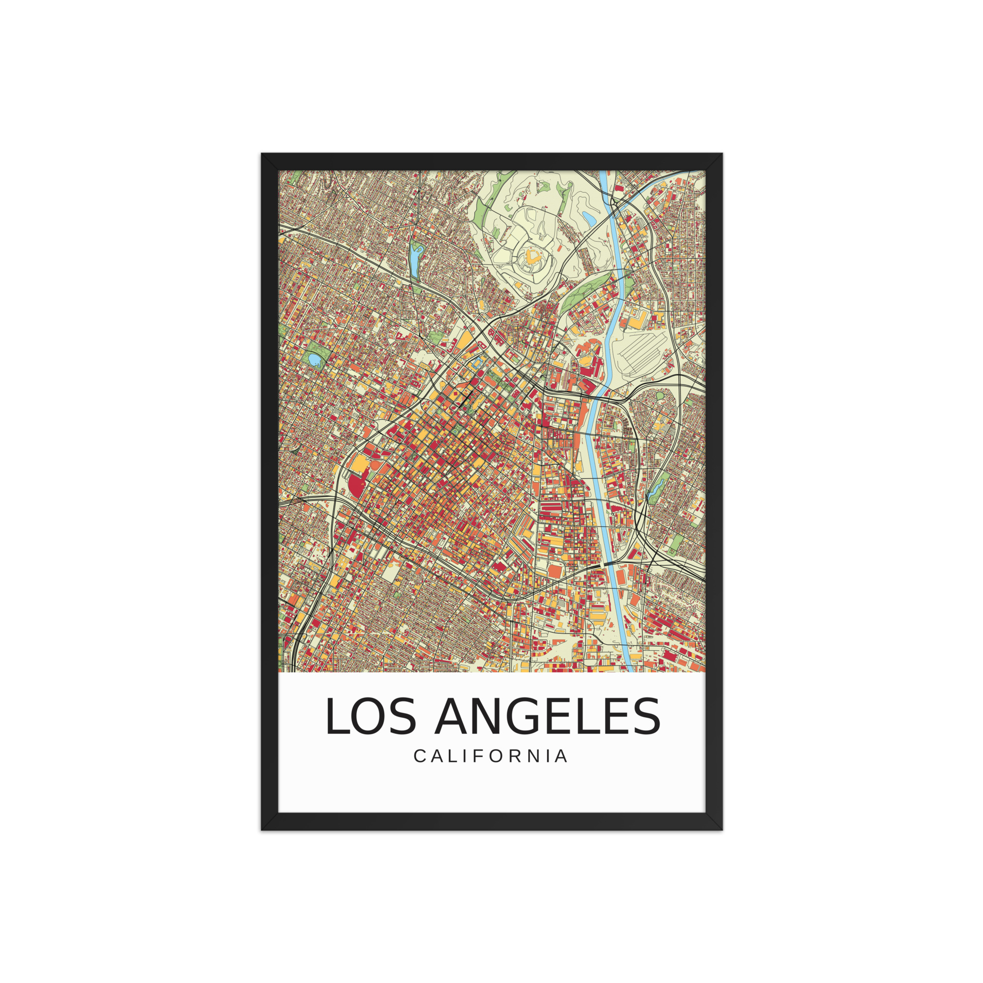 Framed Poster - Los Angeles USA - Artistic Map - Colourful-Jazzy - Image 11