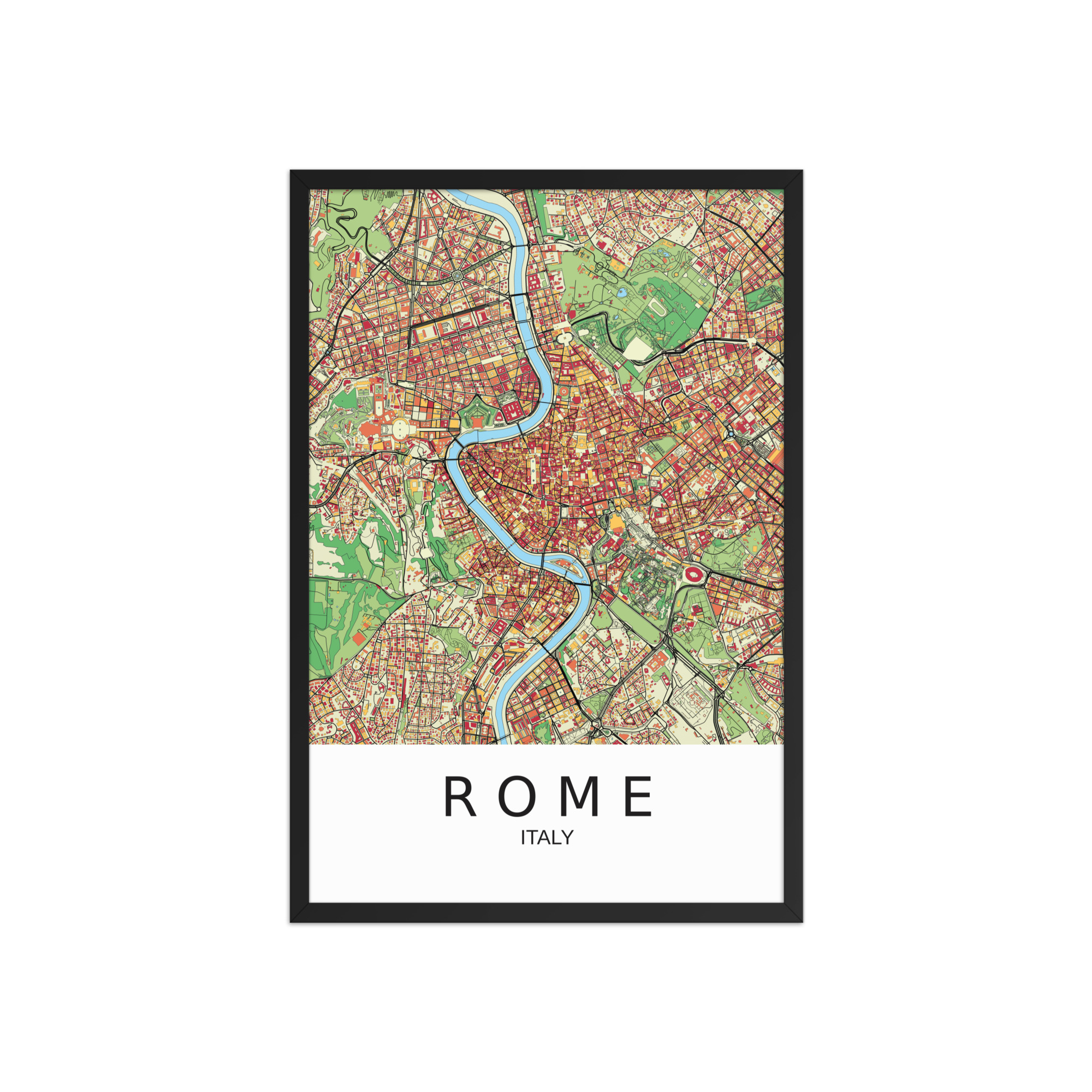Framed Poster - Rome Italy - Artistic Map - Colourful-Jazzy - Image 11