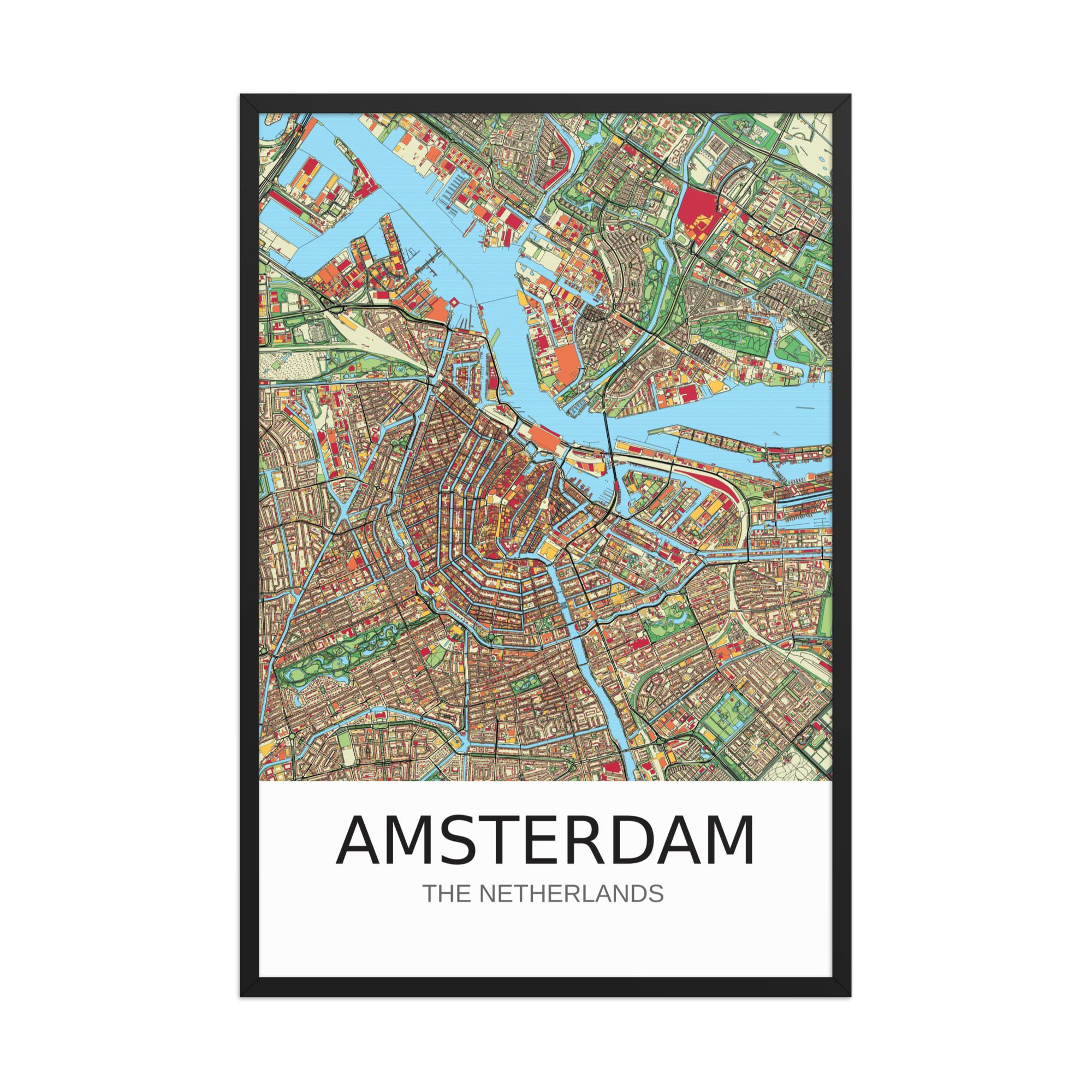 Framed Poster - Amsterdam NL - Artistic Map - Colourful-Jazzy - Image 13