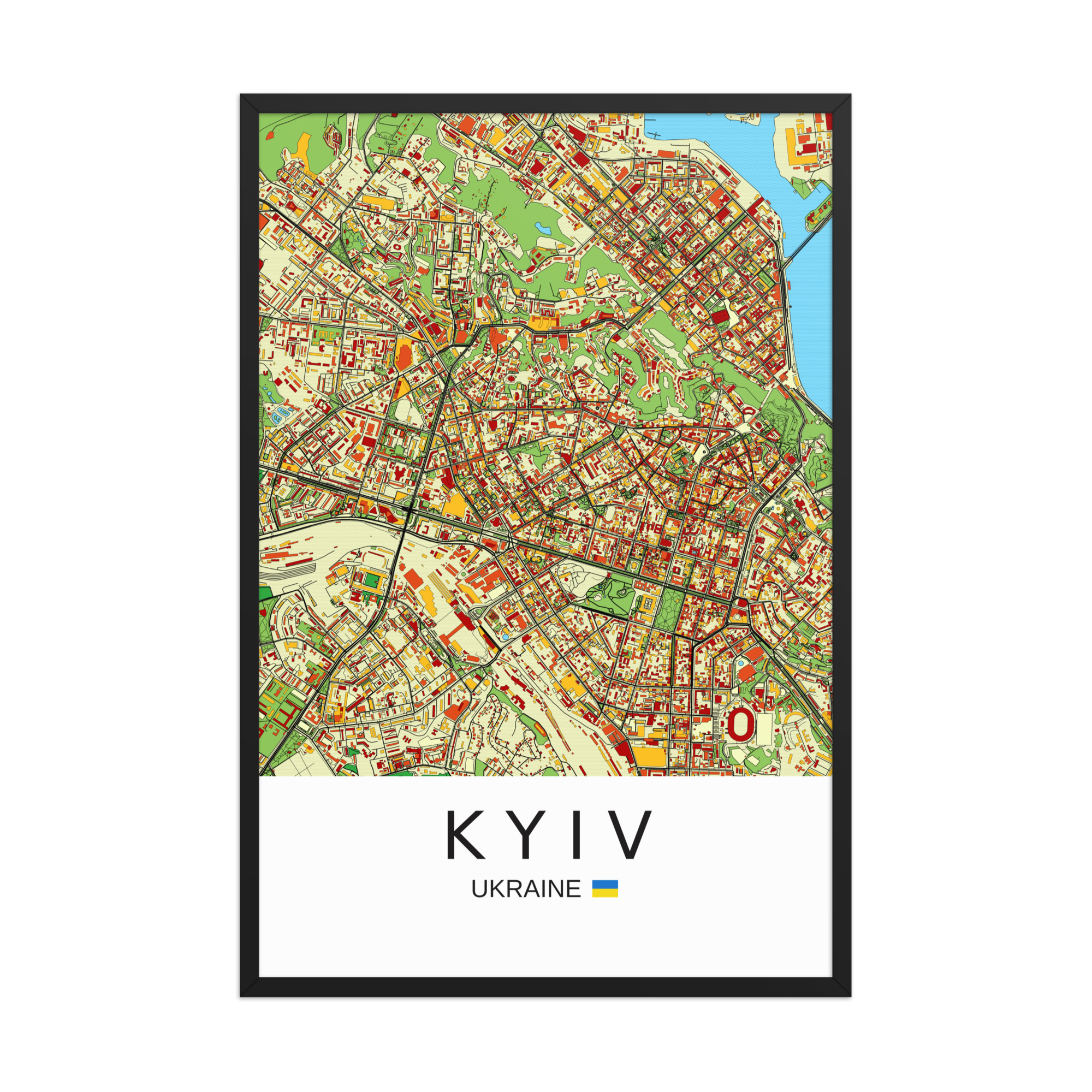 Framed Poster - Kyiv Ukraine - Artistic Map - Colourful-Jazzy - Image 13