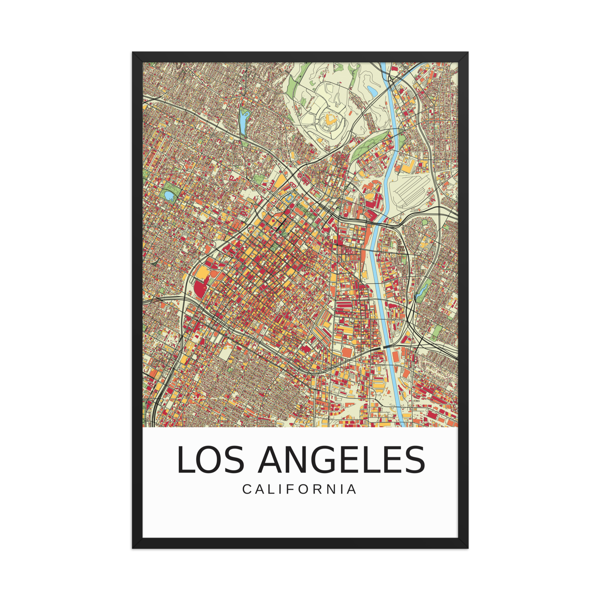 Framed Poster - Los Angeles USA - Artistic Map - Colourful-Jazzy - Image 13