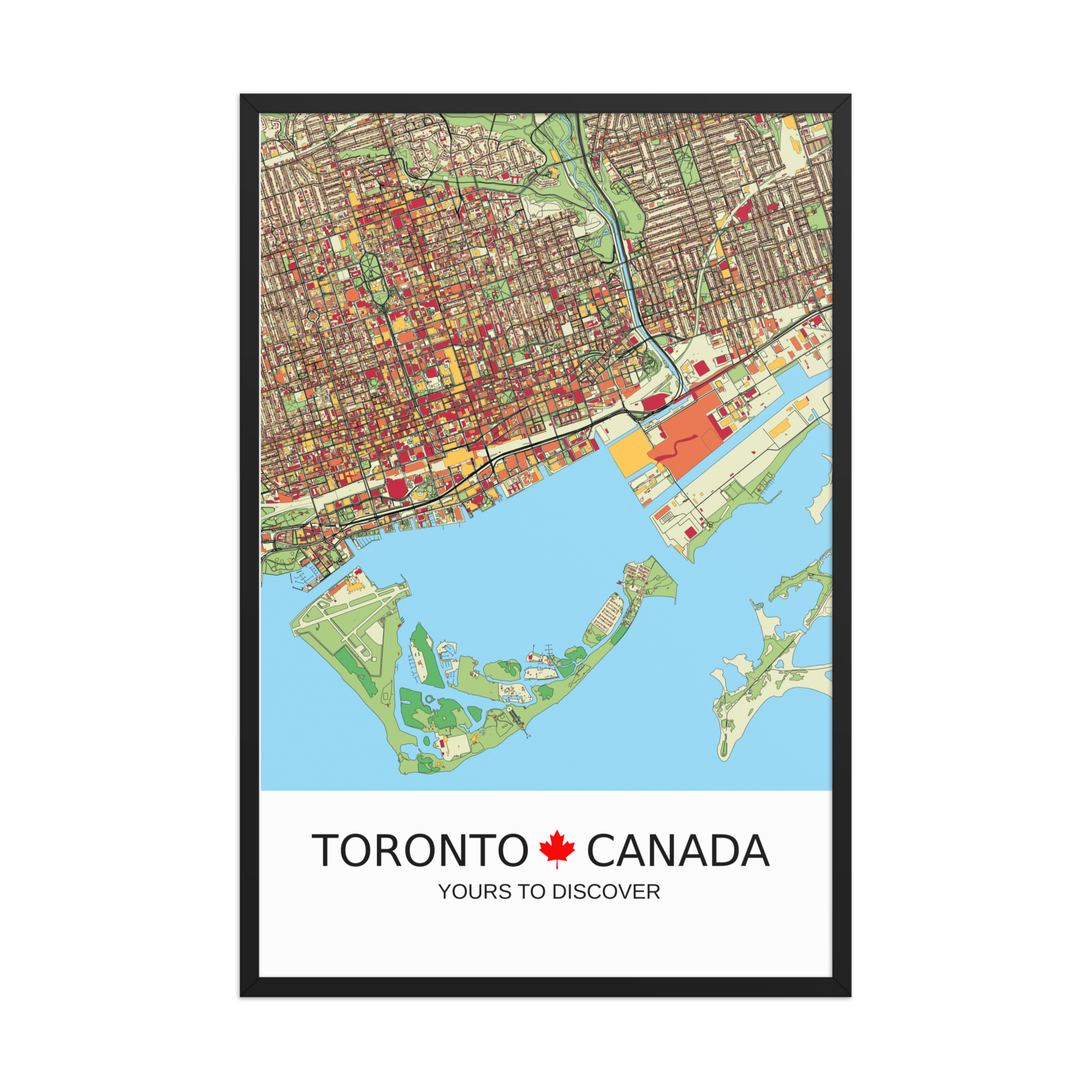 Framed Poster - Toronto Canada - Artistic Map - Colourful-Jazzy - Image 13