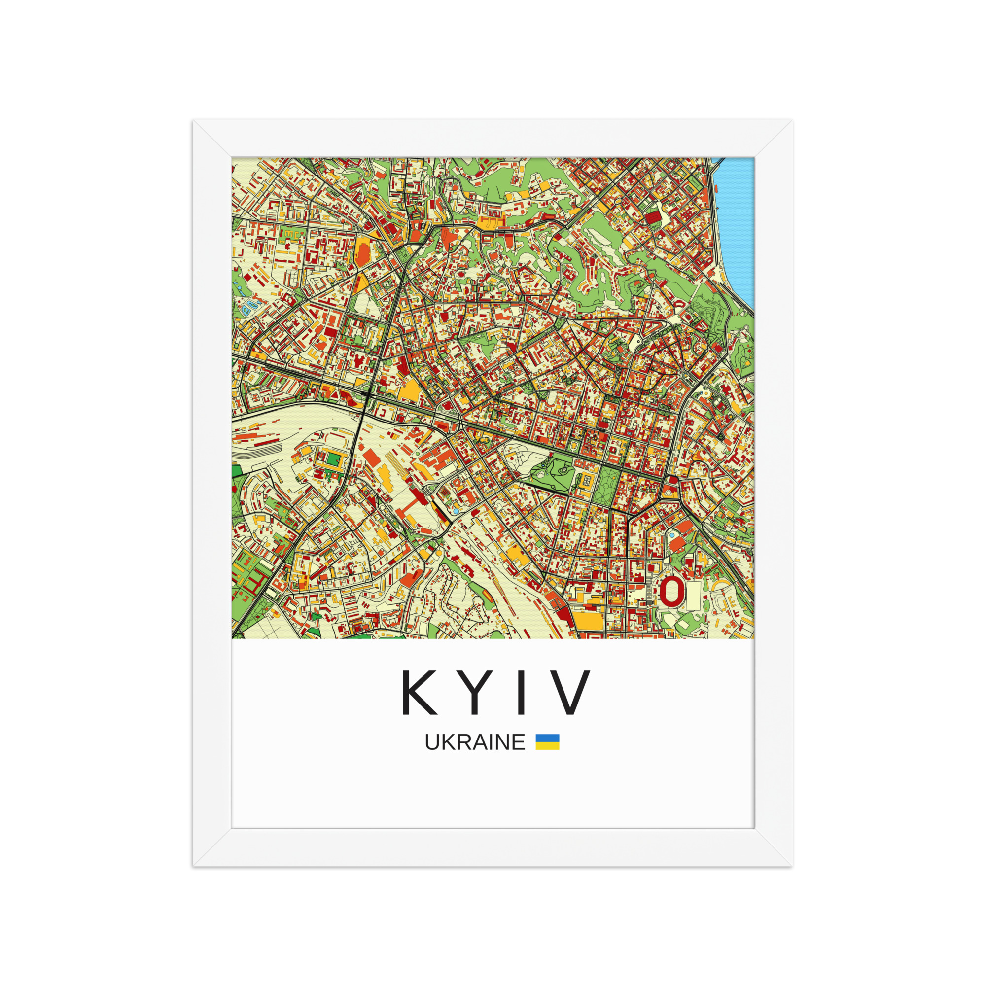 Framed Poster - Kyiv Ukraine - Artistic Map - Colourful-Jazzy - Image 3