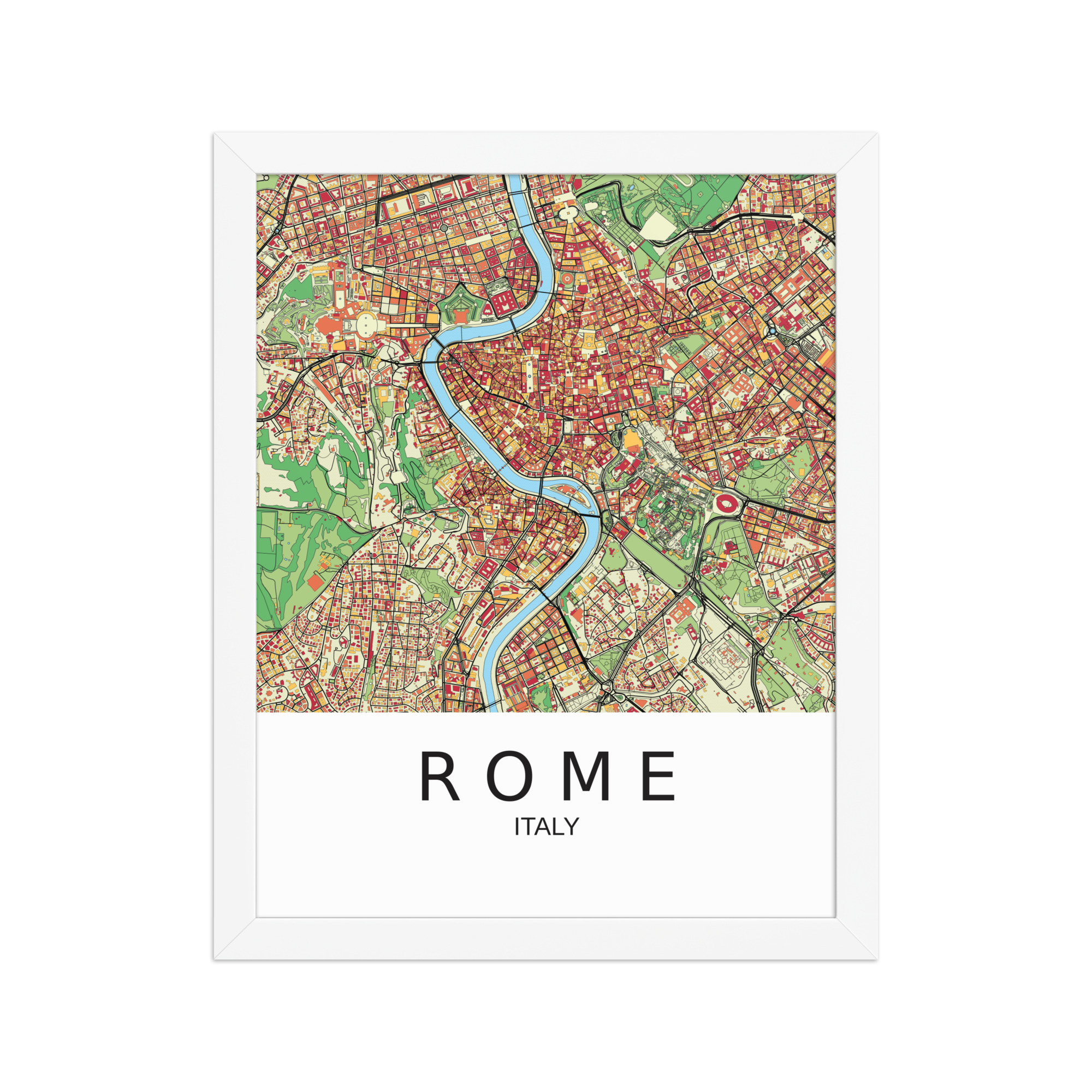 Framed Poster - Rome Italy - Artistic Map - Colourful-Jazzy - Image 3
