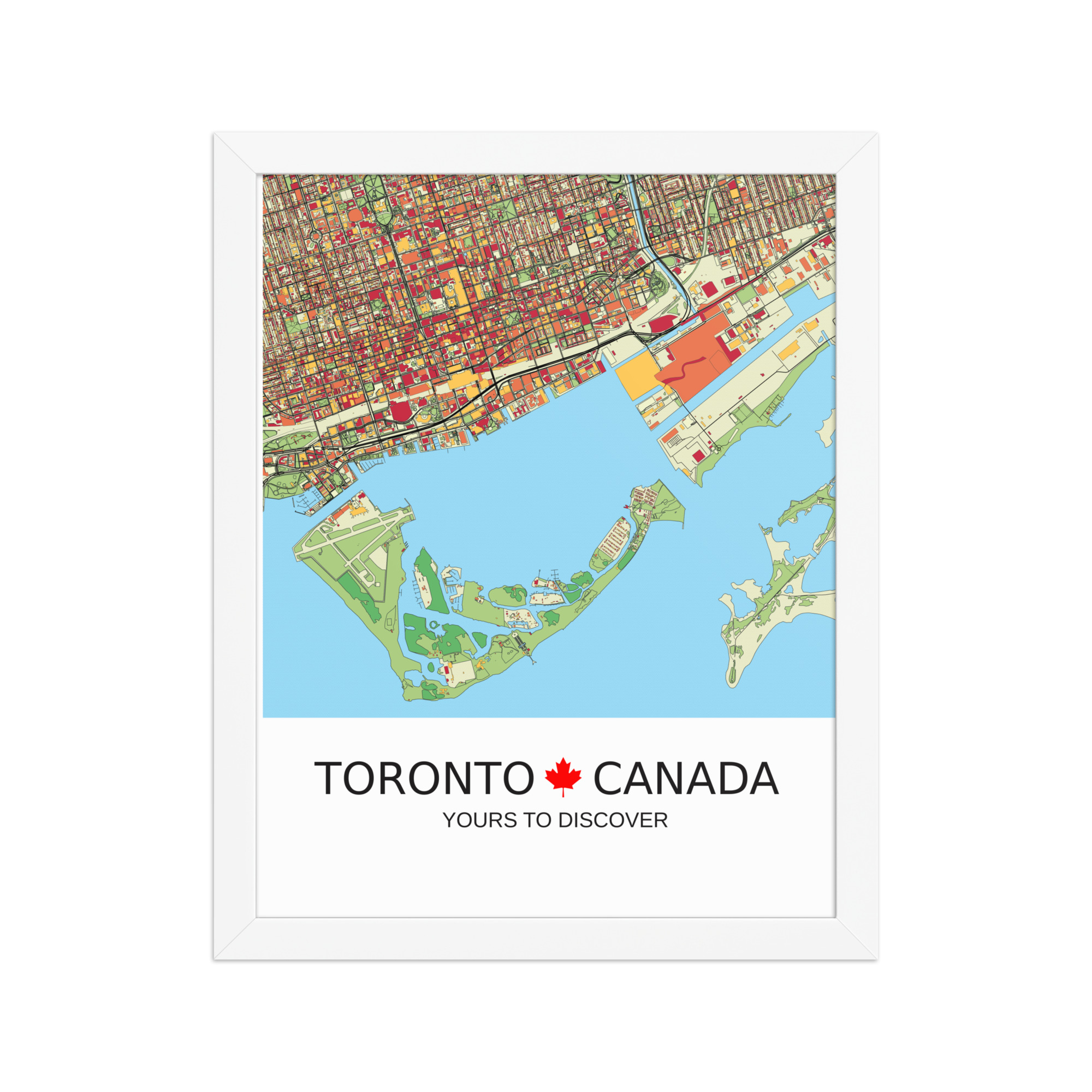 Framed Poster - Toronto Canada - Artistic Map - Colourful-Jazzy - Image 3