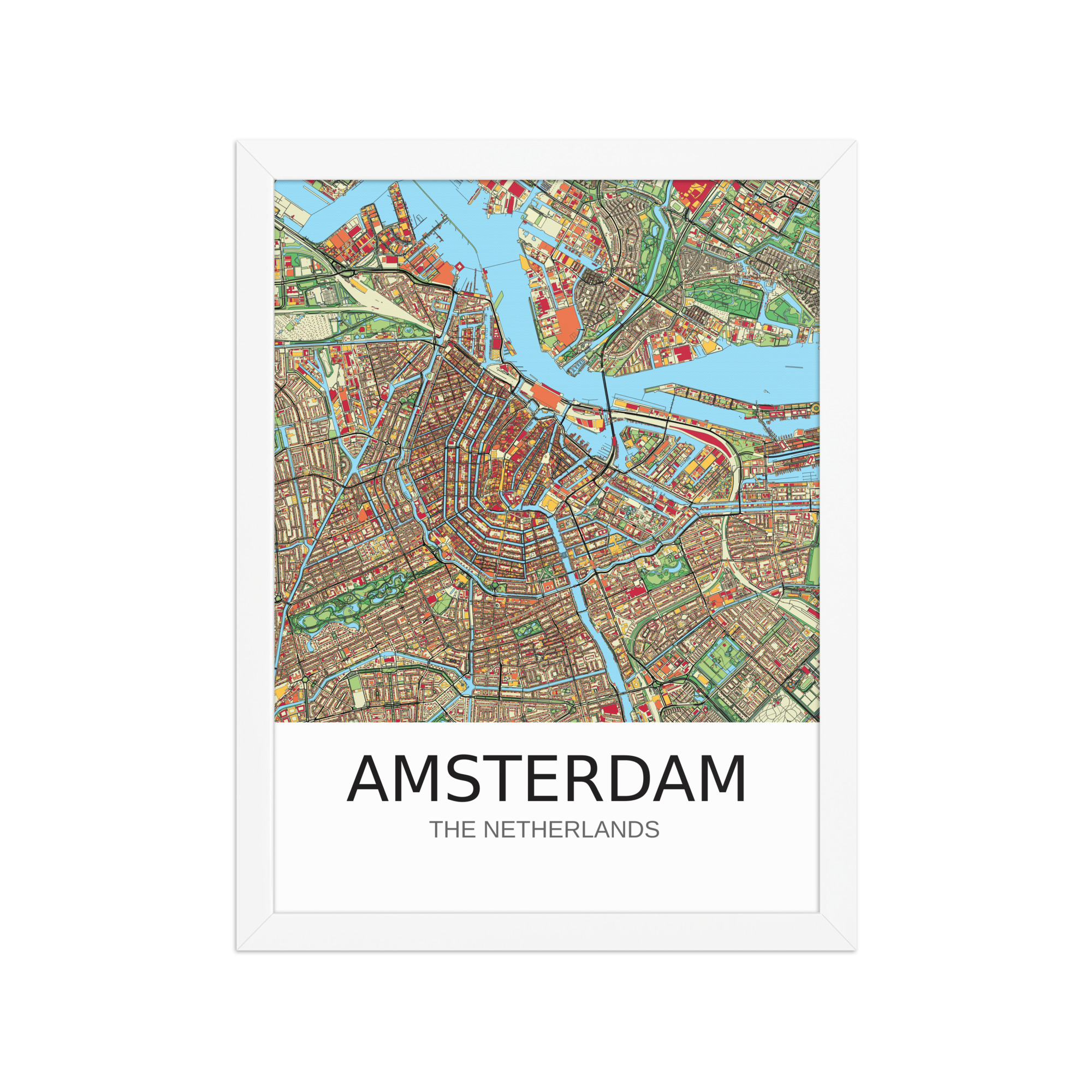 Framed Poster - Amsterdam NL - Artistic Map - Colourful-Jazzy - Image 5