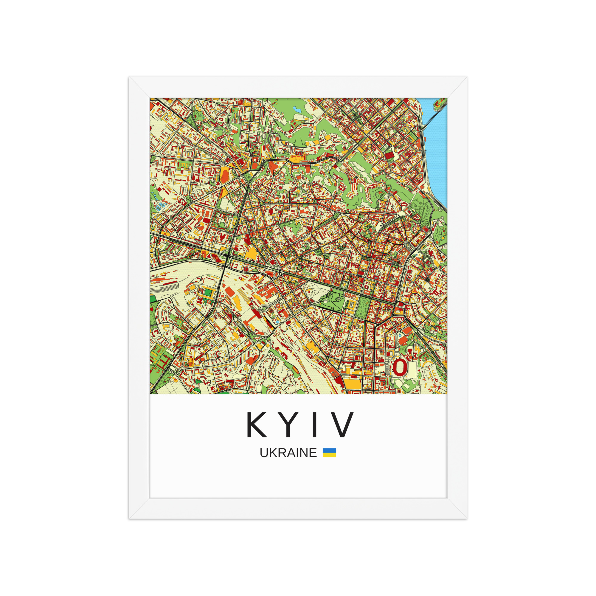Framed Poster - Kyiv Ukraine - Artistic Map - Colourful-Jazzy - Image 5