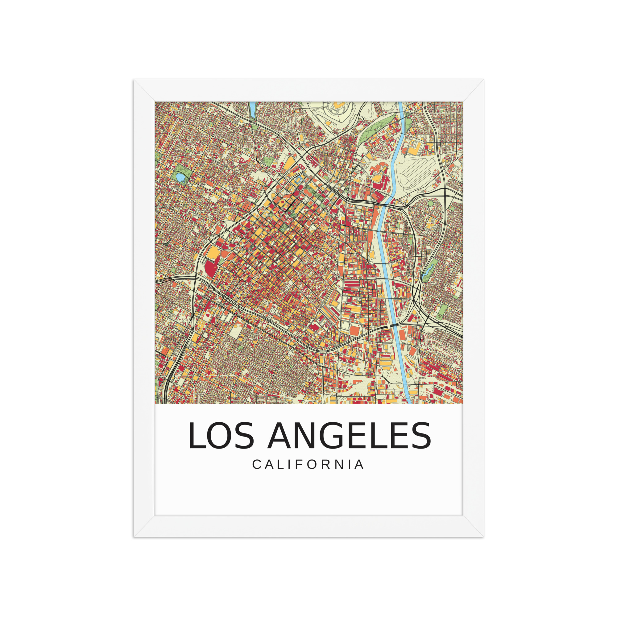 Framed Poster - Los Angeles USA - Artistic Map - Colourful-Jazzy - Image 5